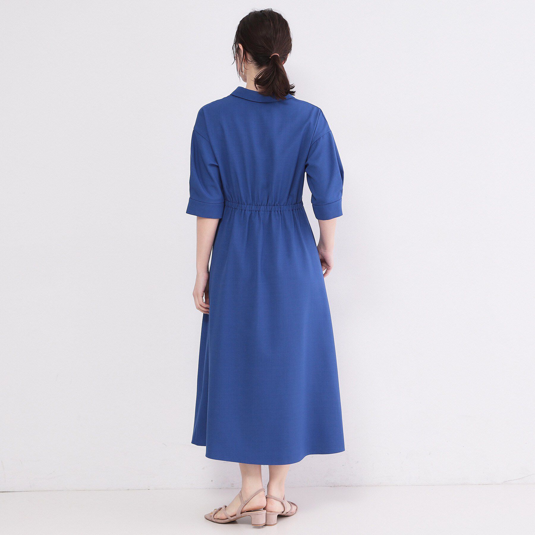 OPAQUE.CLIP「ウエストタック フレアワンピース【洗濯機OK／イージーアイロン】」|ワンピース|