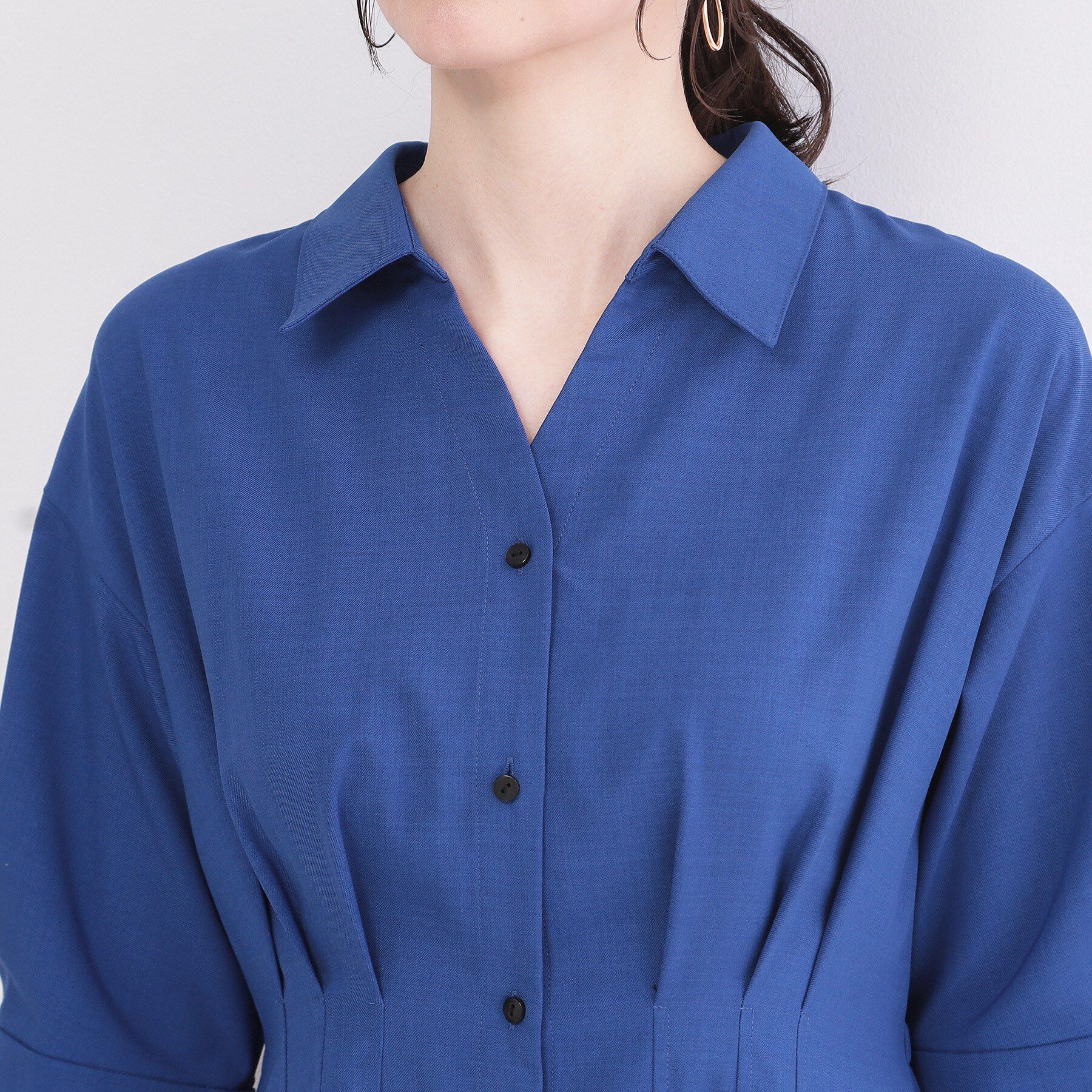 OPAQUE.CLIP「ウエストタック フレアワンピース【洗濯機OK／イージーアイロン】」|ワンピース|