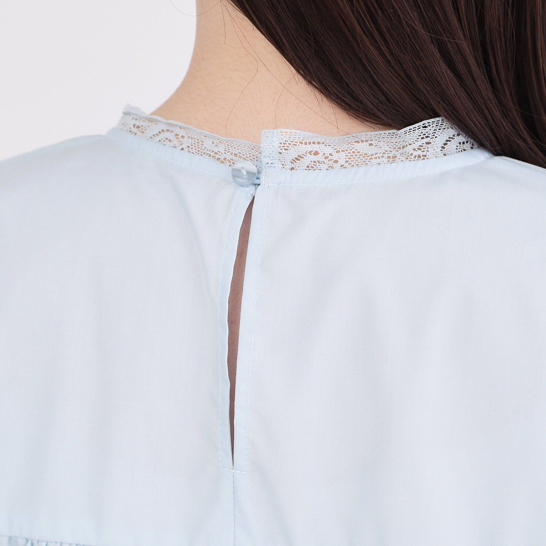OPAQUE.CLIP「ピンタックレース ペプラムブラウス【洗濯機OK】」|シャツ・ブラウス|