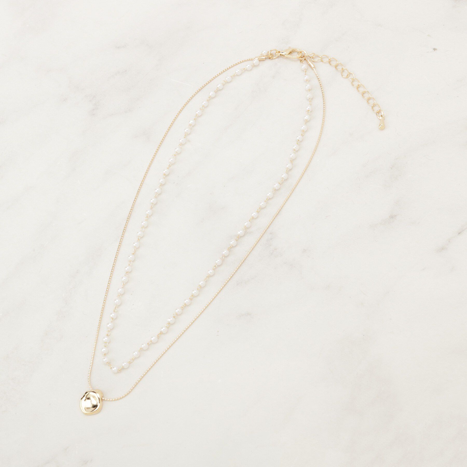 Couture broach「レイヤードパール調ネックレス」|ネックレス|