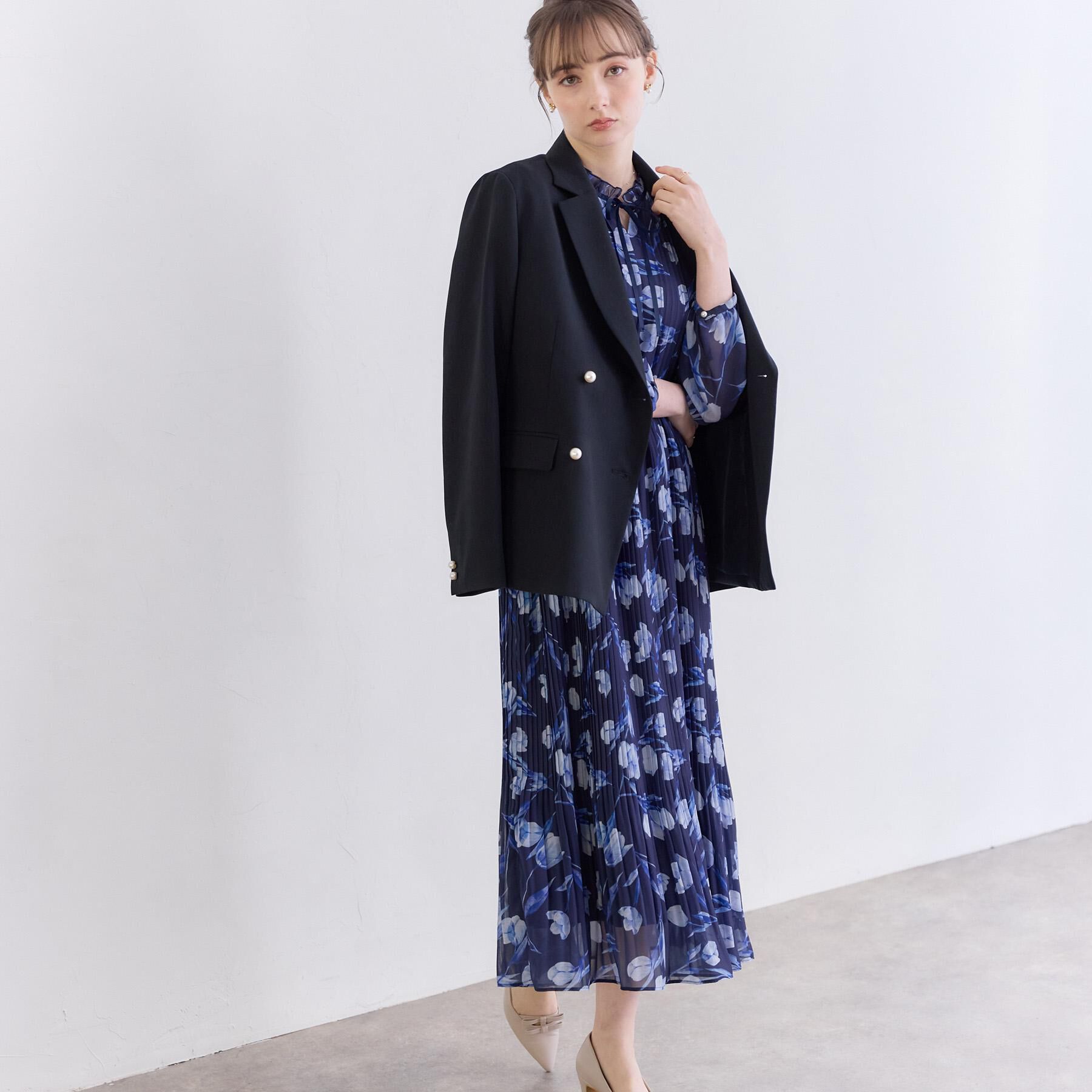 Couture broach「【洗える・通勤】パール調ボタン テーラードジャケット」|テーラードジャケット|