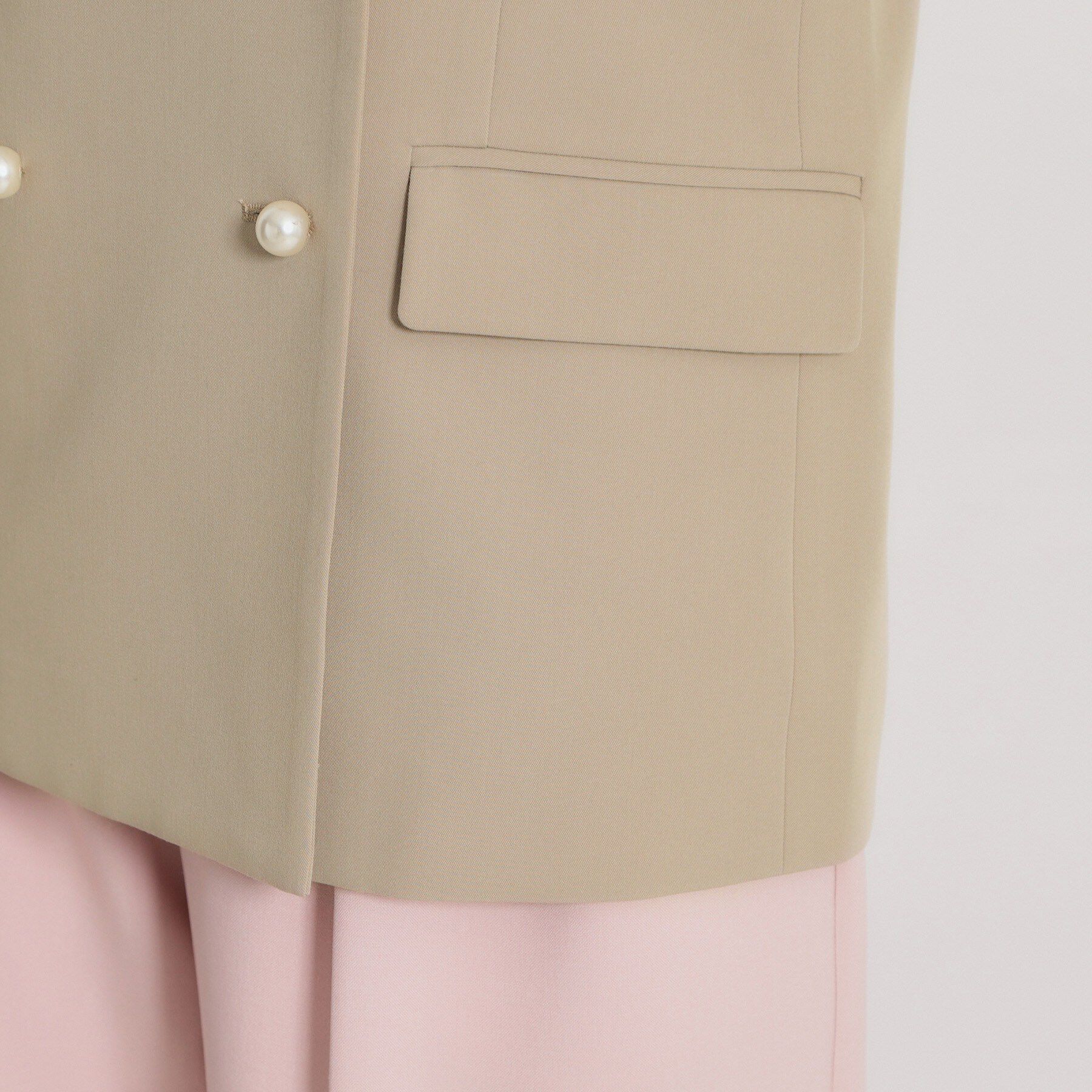 Couture broach「【洗える・通勤】パール調ボタン テーラードジャケット」|テーラードジャケット|