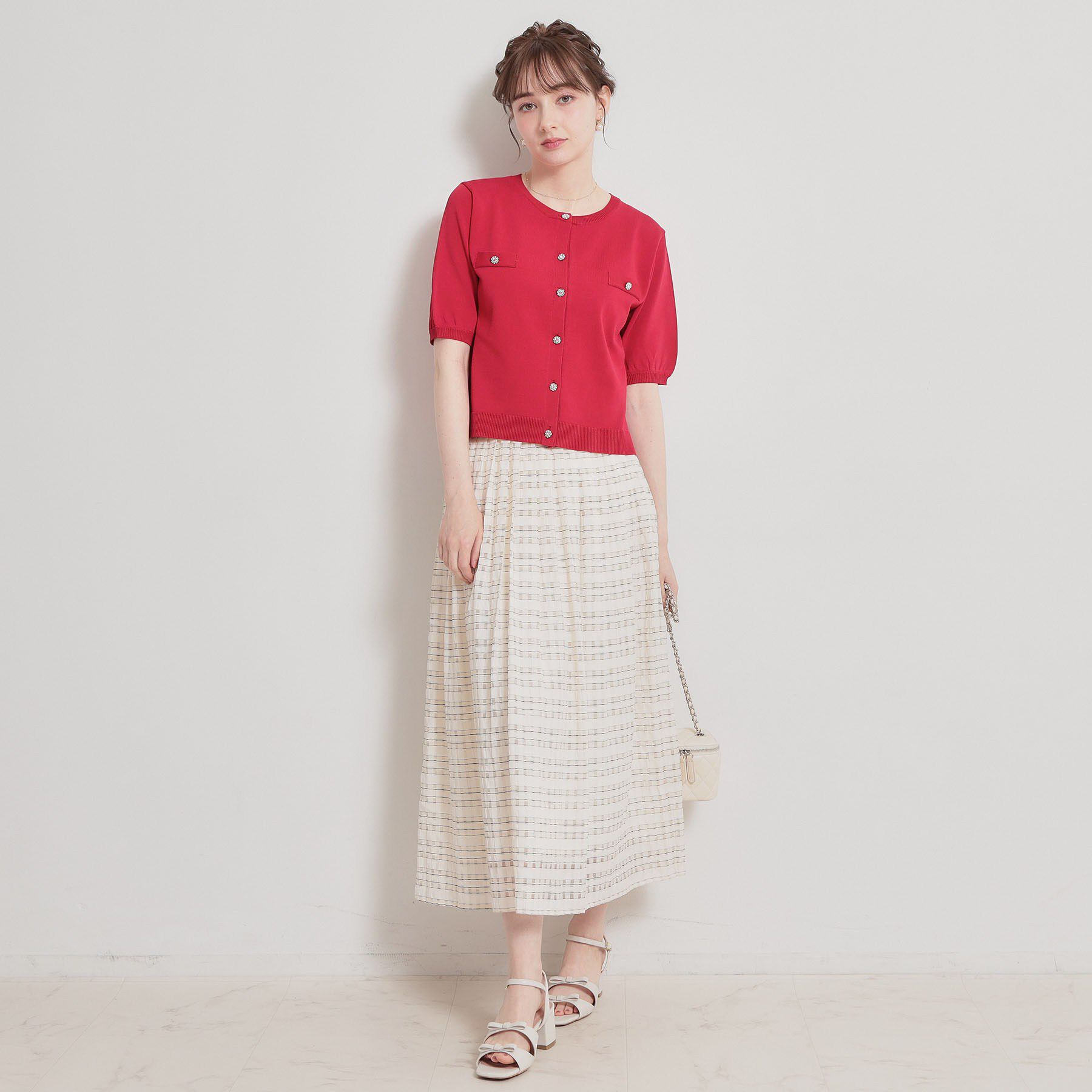 Couture broach「【洗える・着映え】ビジューボタン カーディガン」|カーディガン|