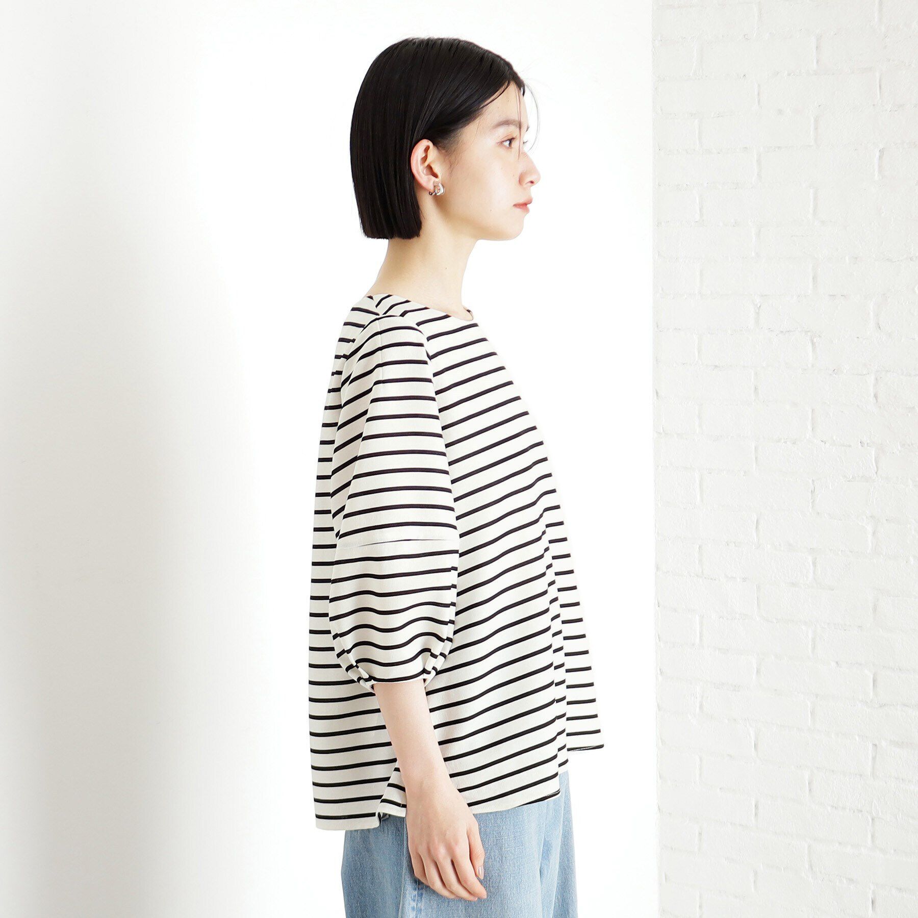 THE SHOP TK「麻調ランタン袖ブラウス【洗える】」|シャツ・ブラウス|