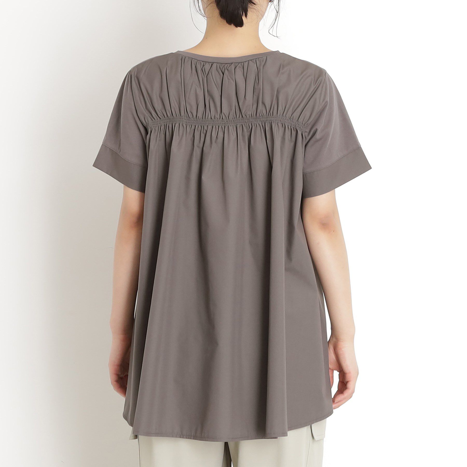 THE SHOP TK「切替バックギャザーチュニック【洗濯機OK/接触冷感/UV】」|チュニック|