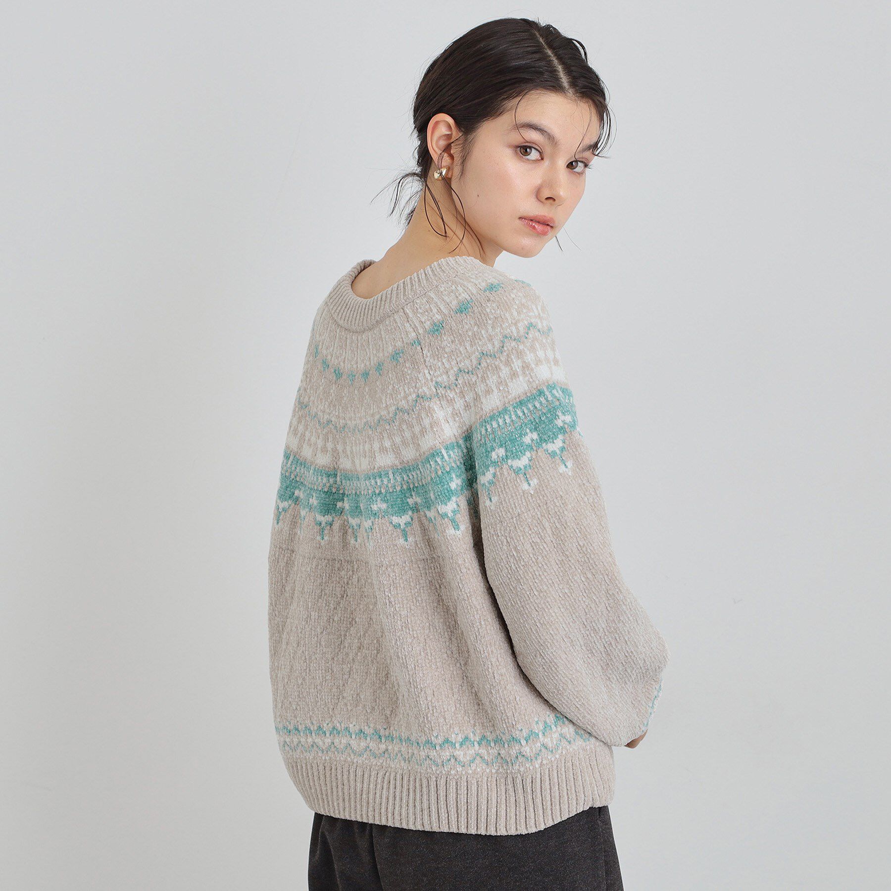 THE SHOP TK「上品さと少しの遊び心を モール求心柄ニット」|ニット・セーター|