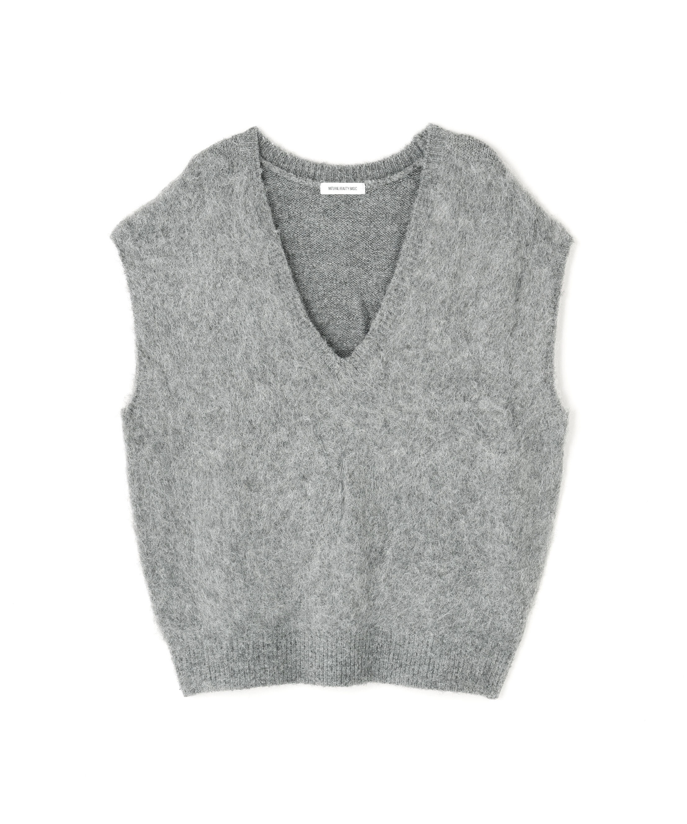  「ヘアリーVネックベスト」|ニット・セーター|