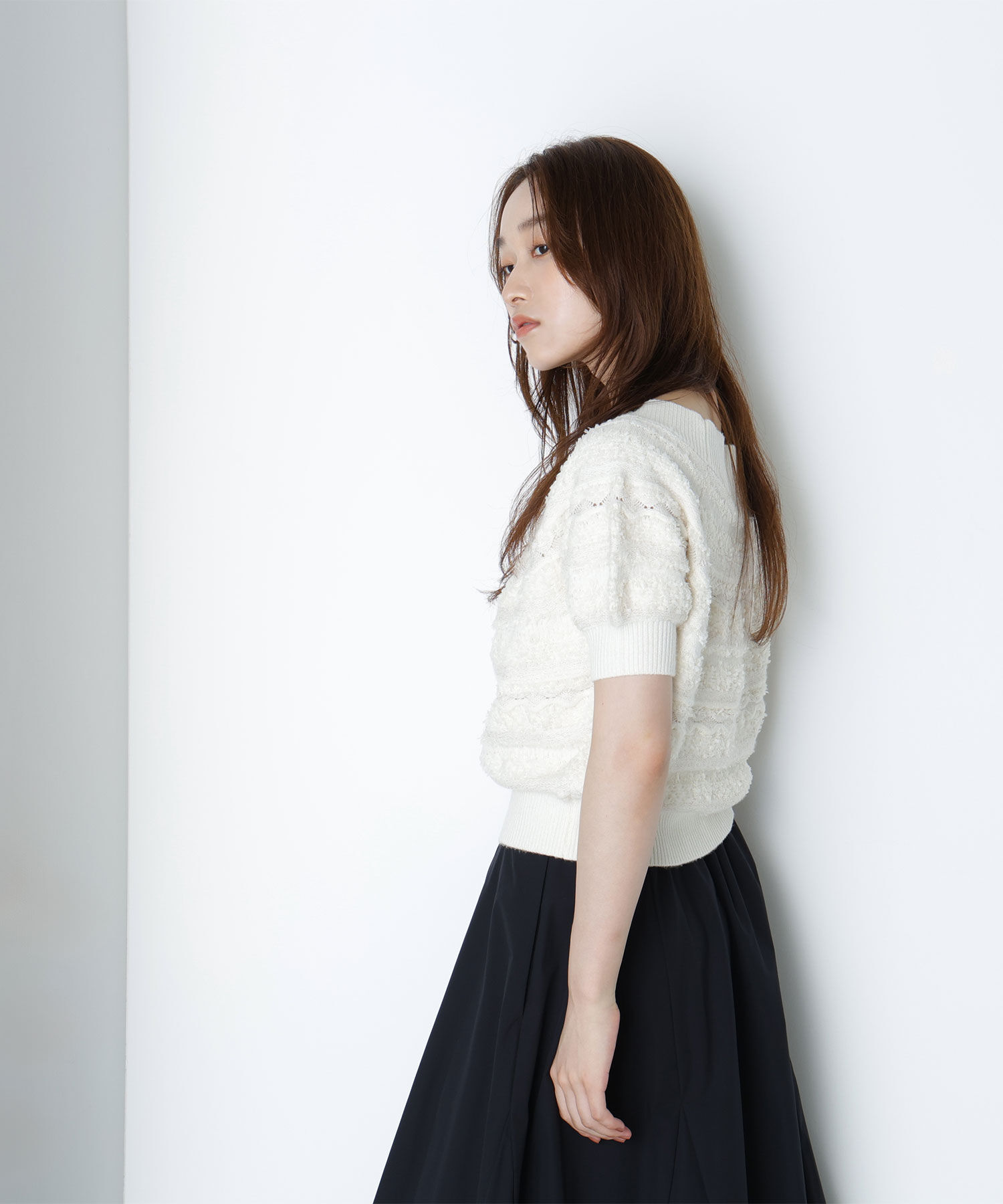  「柄編みドルマンニット」|ニット・セーター|