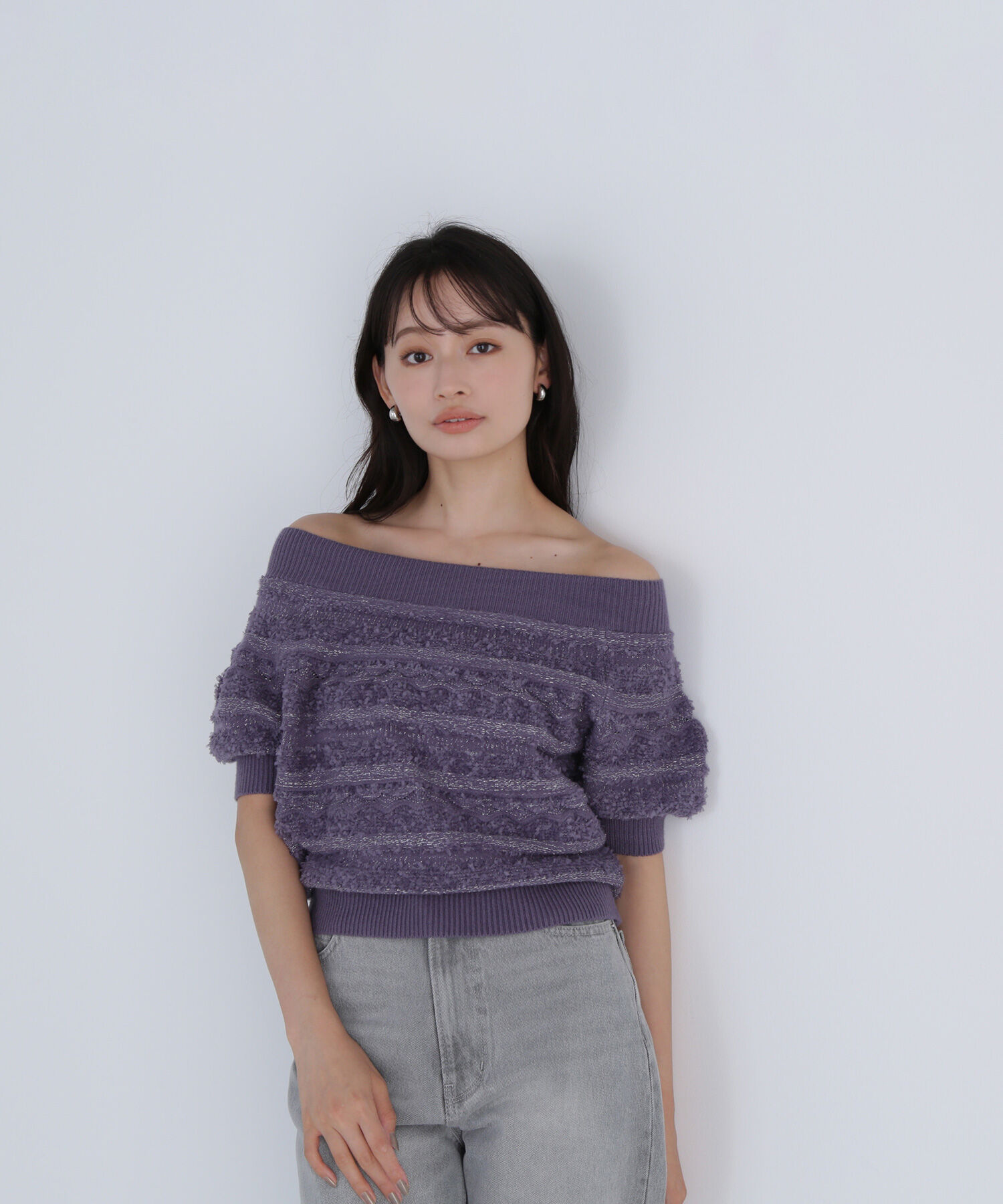  「柄編みドルマンニット」|ニット・セーター|