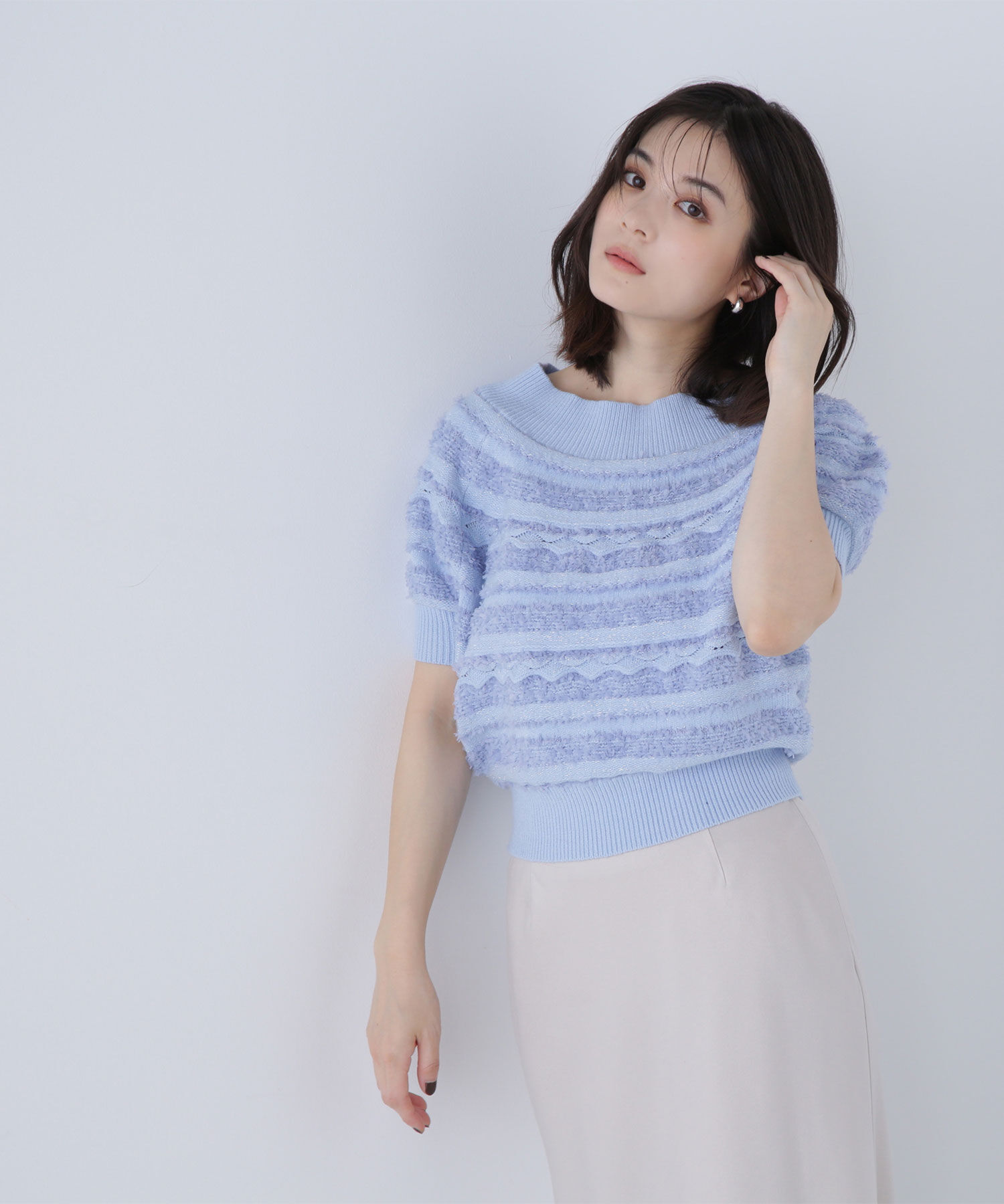  「柄編みドルマンニット」|ニット・セーター|