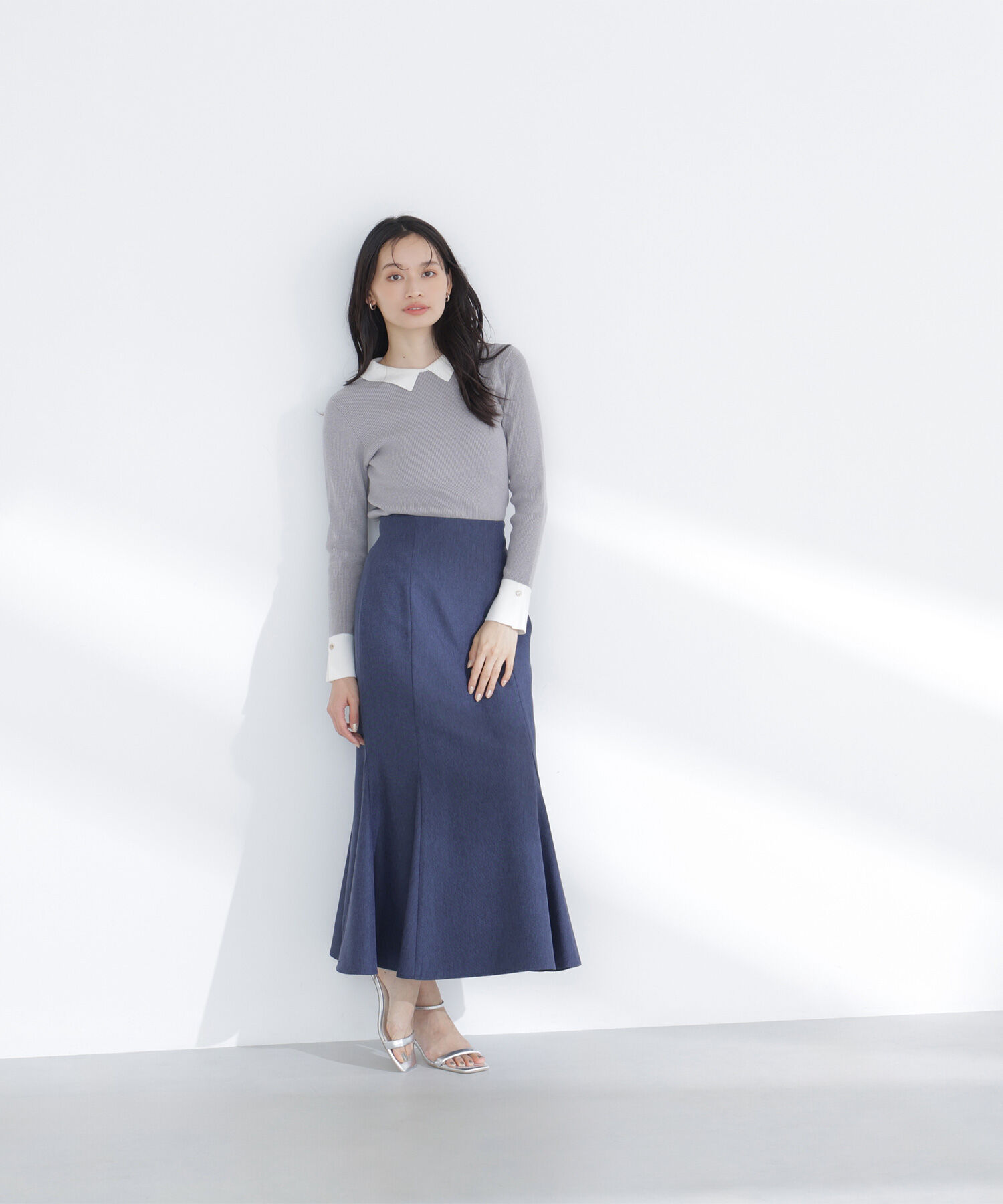  「襟付リブベーシックニット」|ニット・セーター|