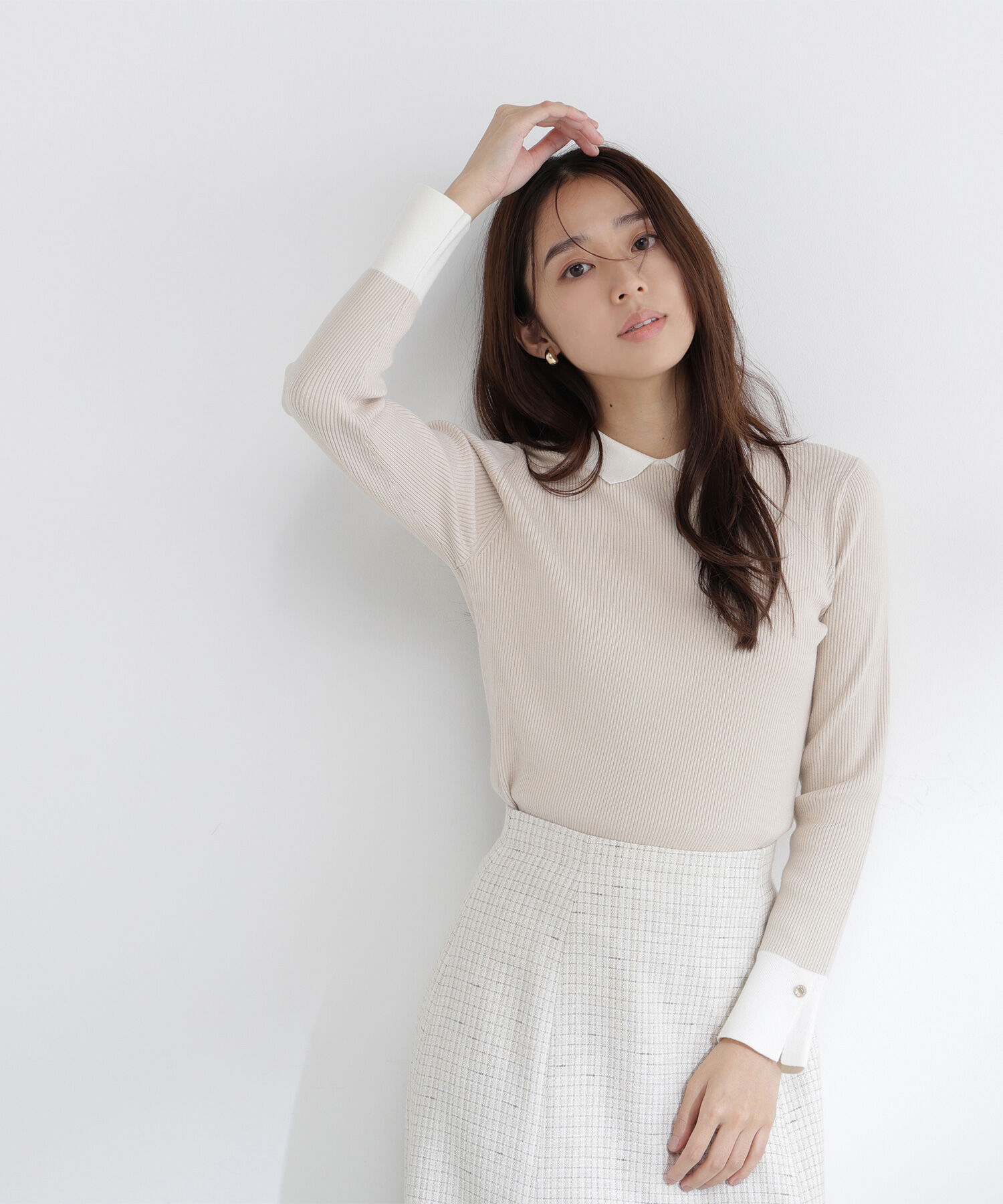  「襟付リブベーシックニット」|ニット・セーター|