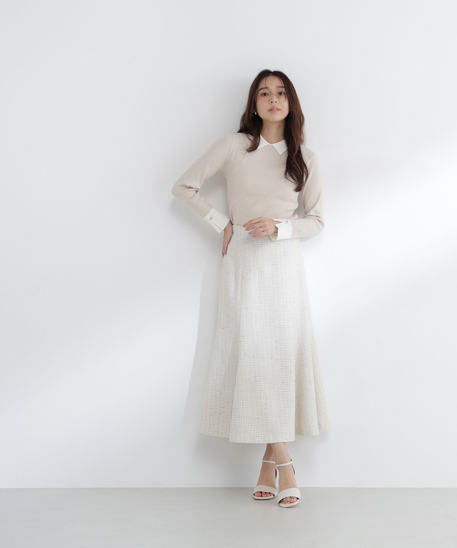  「襟付リブベーシックニット」|ニット・セーター|