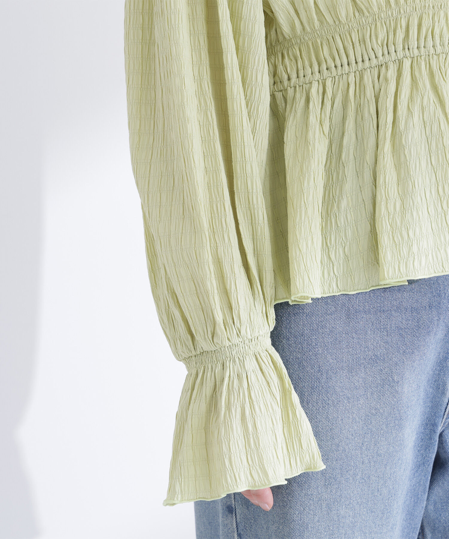  「Vネックギャザーブラウス」|シャツ・ブラウス|