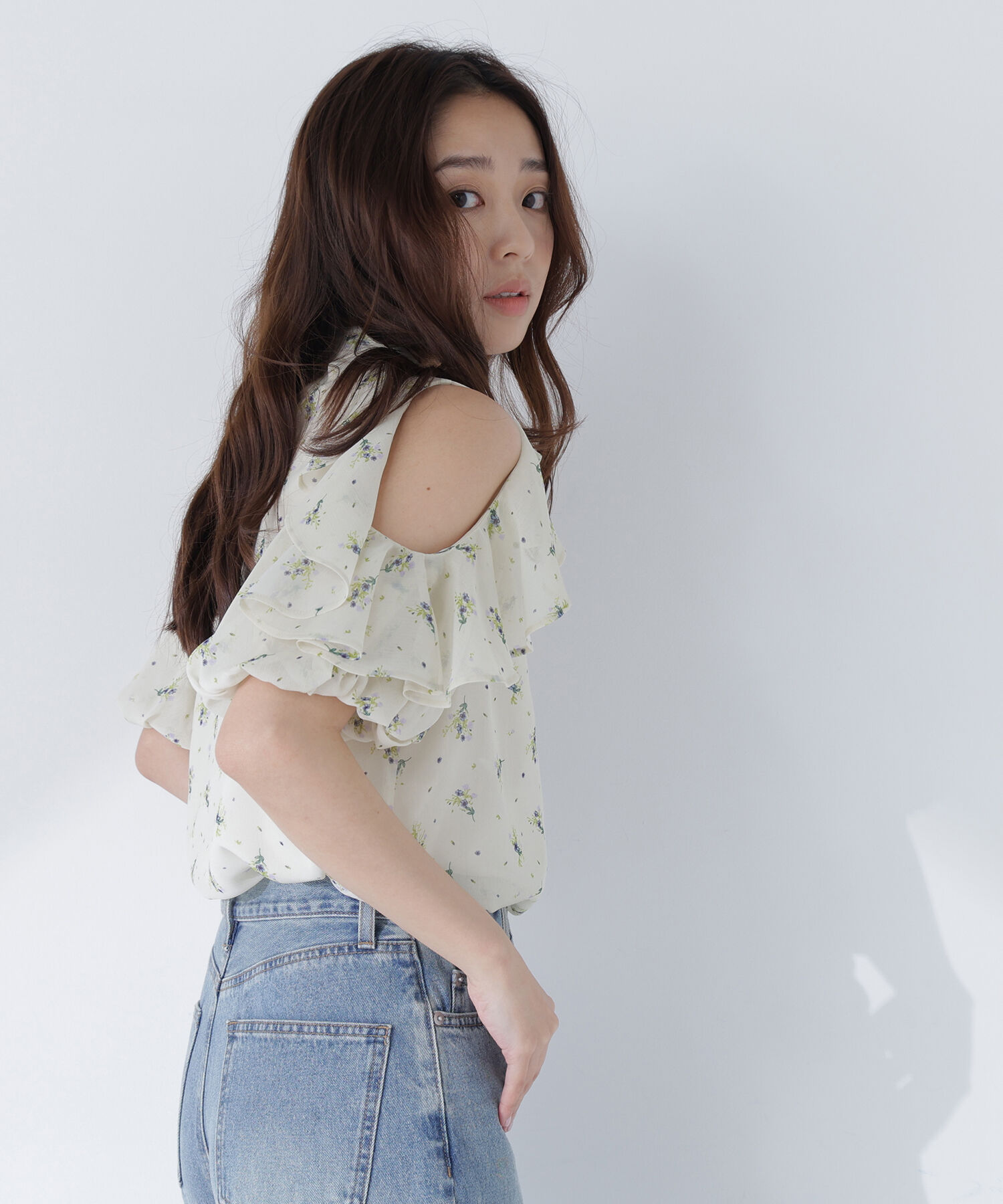  「ショルダースリットフリルブラウス」|シャツ・ブラウス|