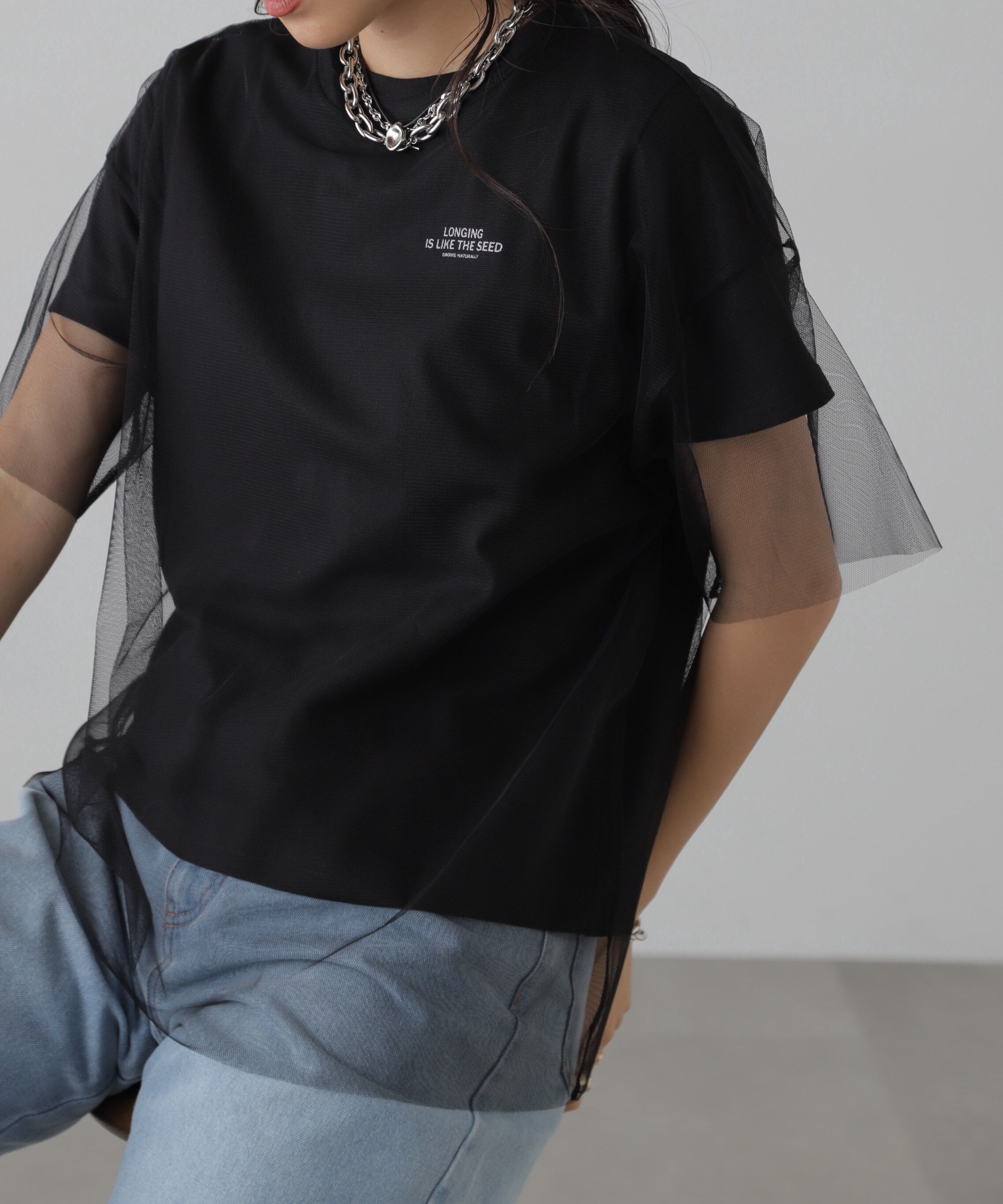  「チュール&times;ロゴTシャツ」|Tシャツ・カットソー|