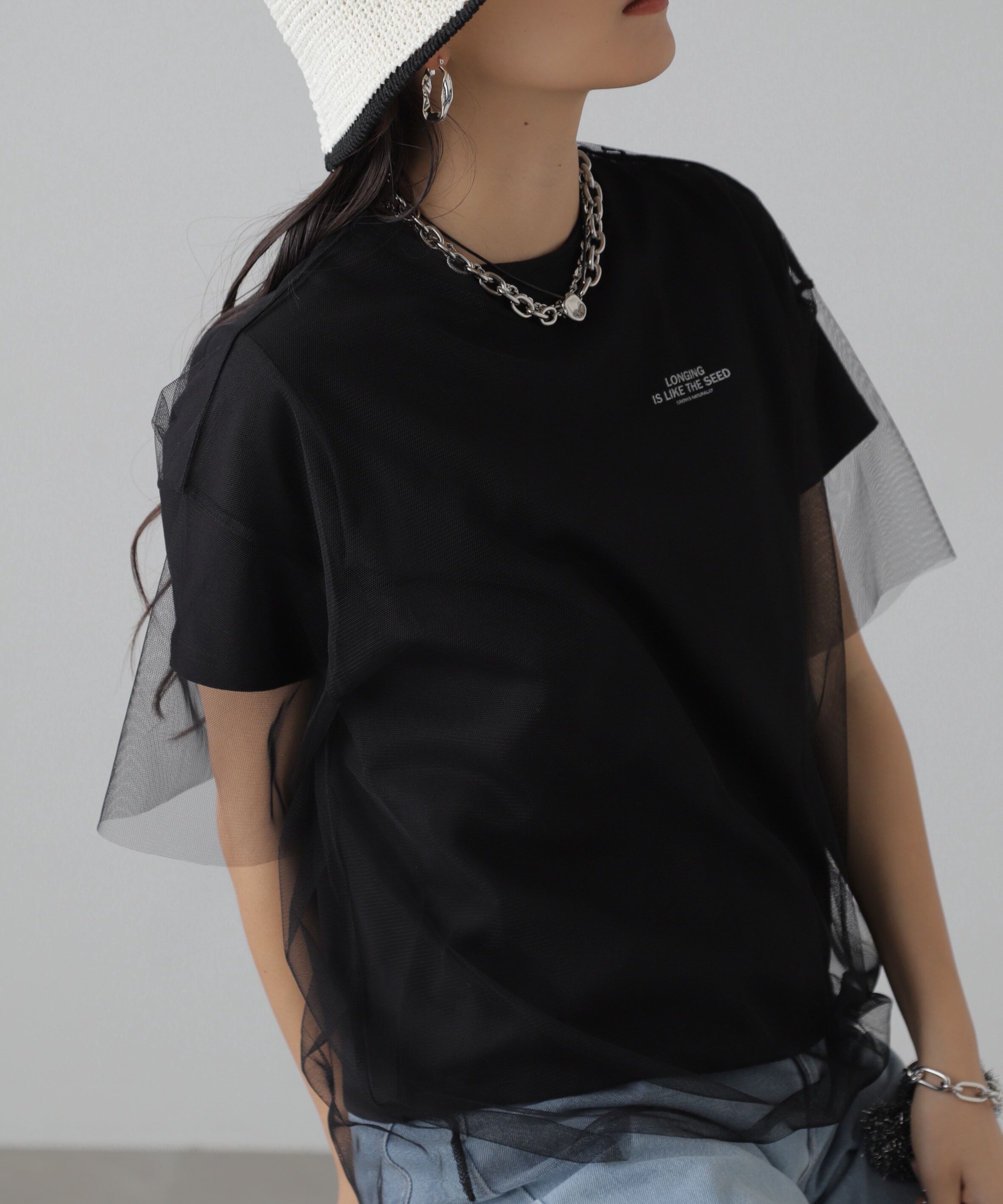  「チュール&times;ロゴTシャツ」|Tシャツ・カットソー|