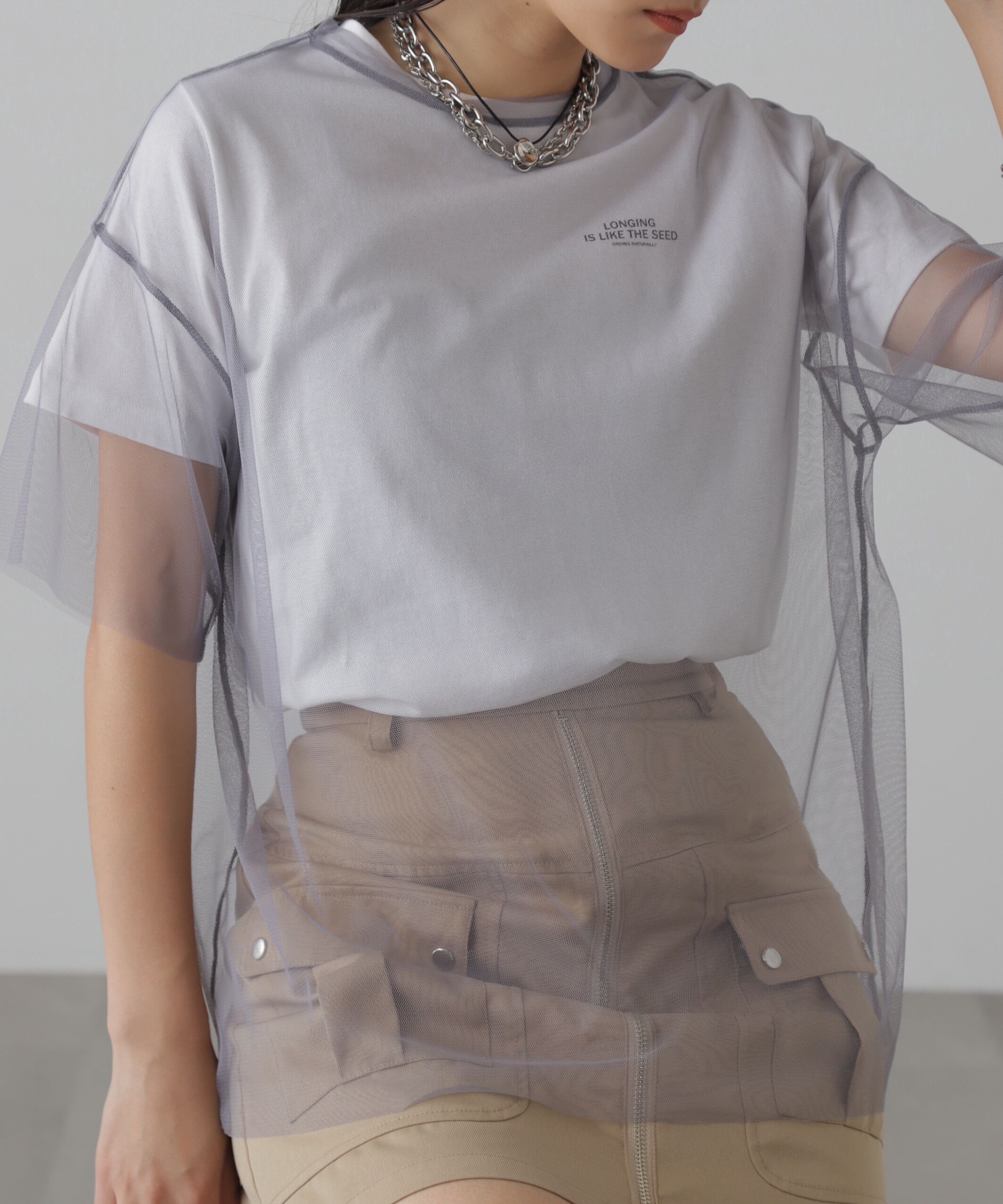  「チュール&times;ロゴTシャツ」|Tシャツ・カットソー|