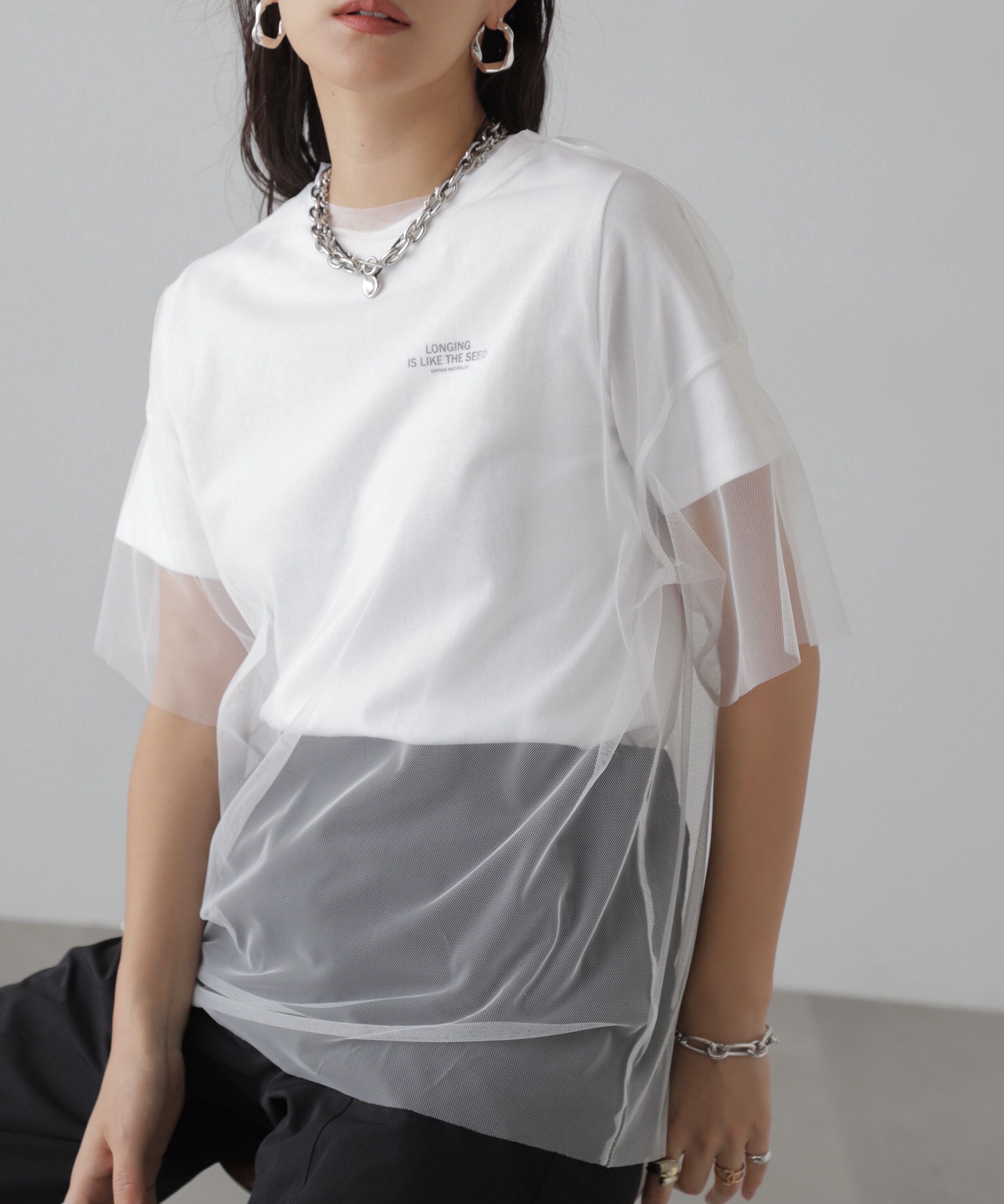  「チュール&times;ロゴTシャツ」|Tシャツ・カットソー|