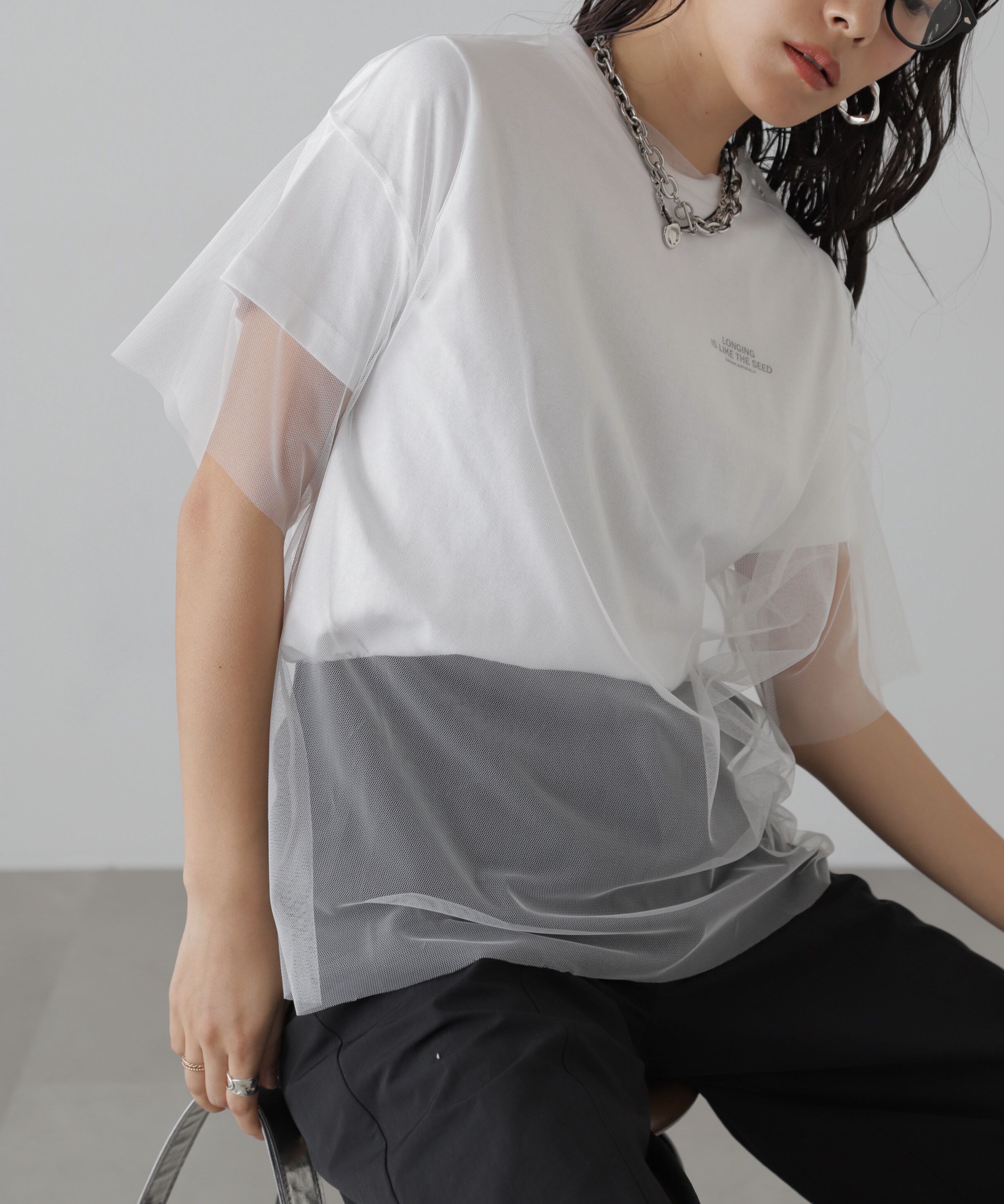  「チュール&times;ロゴTシャツ」|Tシャツ・カットソー|