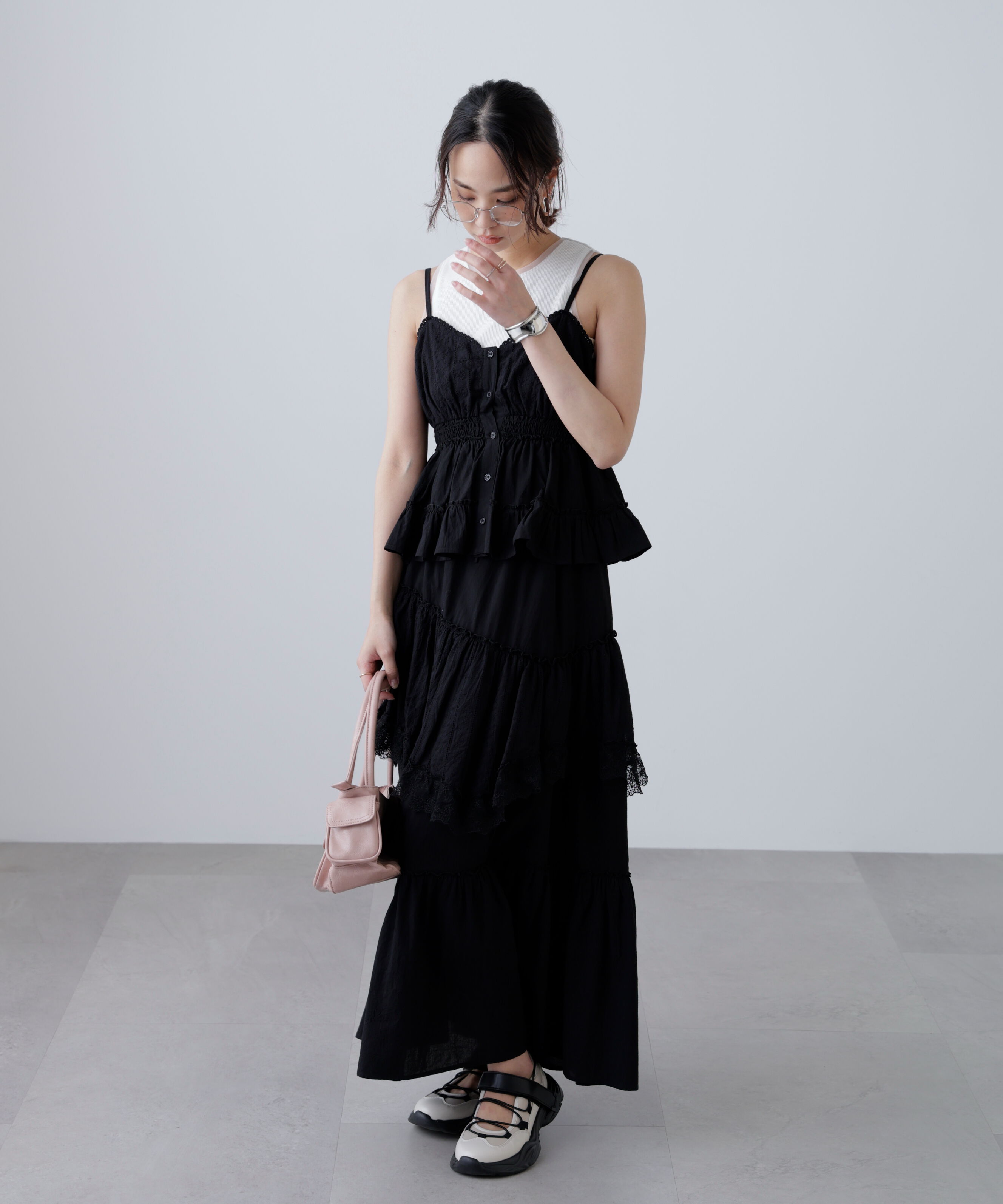  「レーストリムコットンキャミソール」|シャツ・ブラウス|