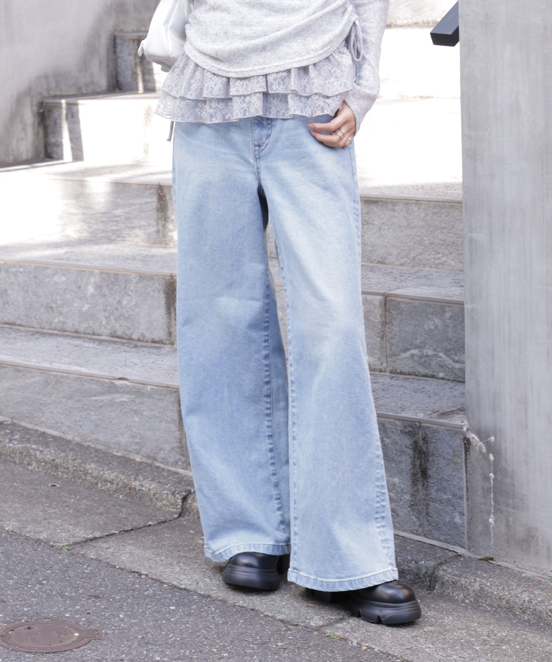  「〈SOMETHING〉LISAワイドデニムパンツ XS別注」|その他|