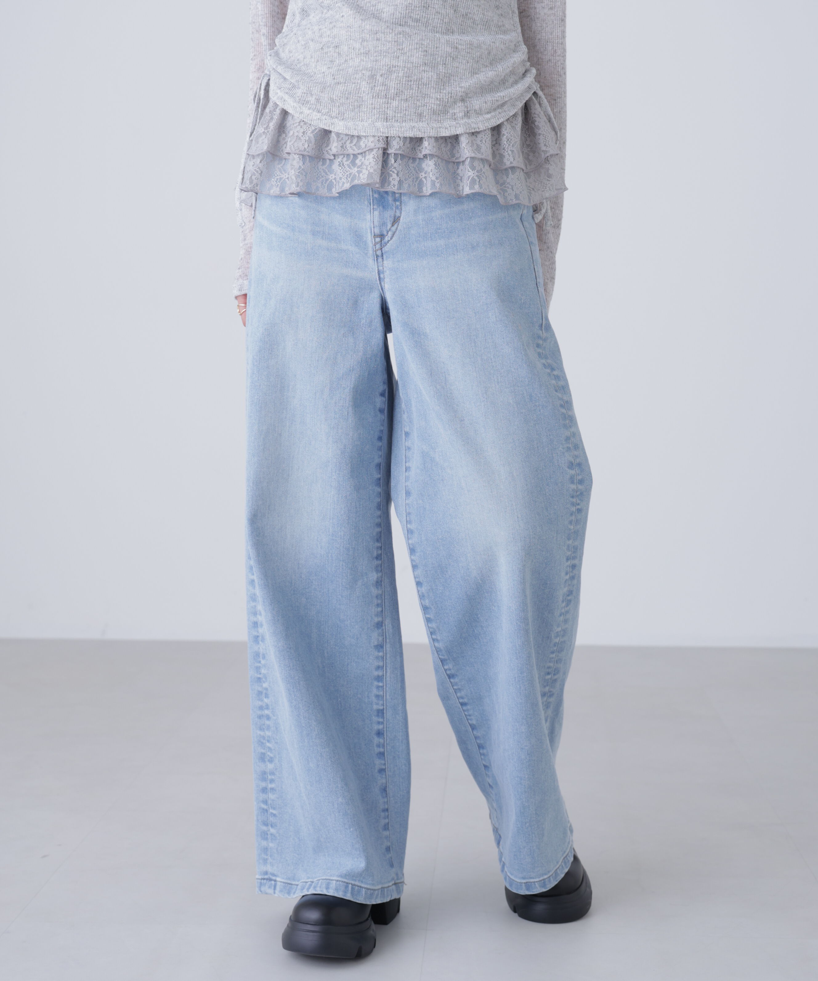  「〈SOMETHING〉LISAワイドデニムパンツ XS別注」|その他|