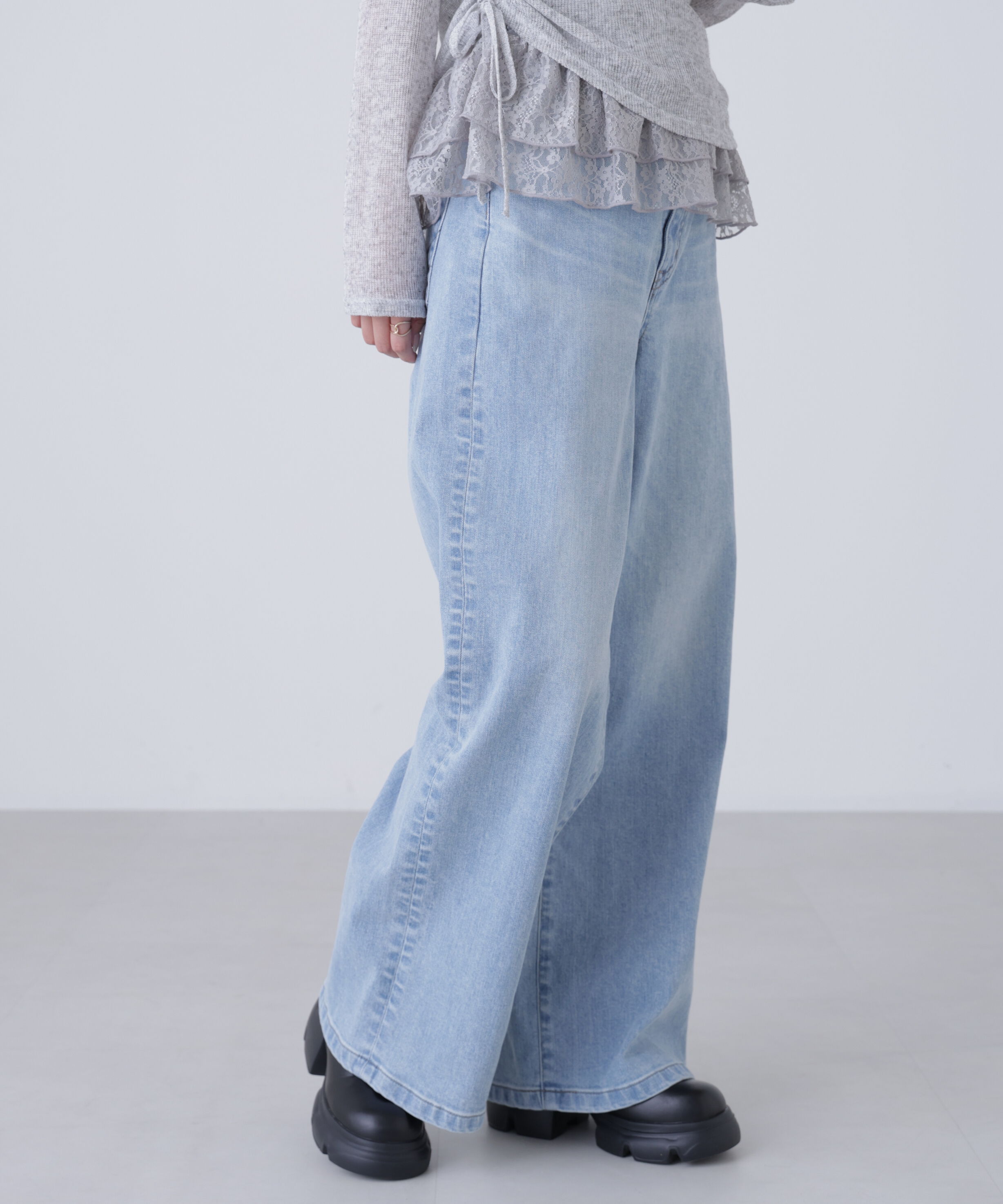  「〈SOMETHING〉LISAワイドデニムパンツ XS別注」|その他|