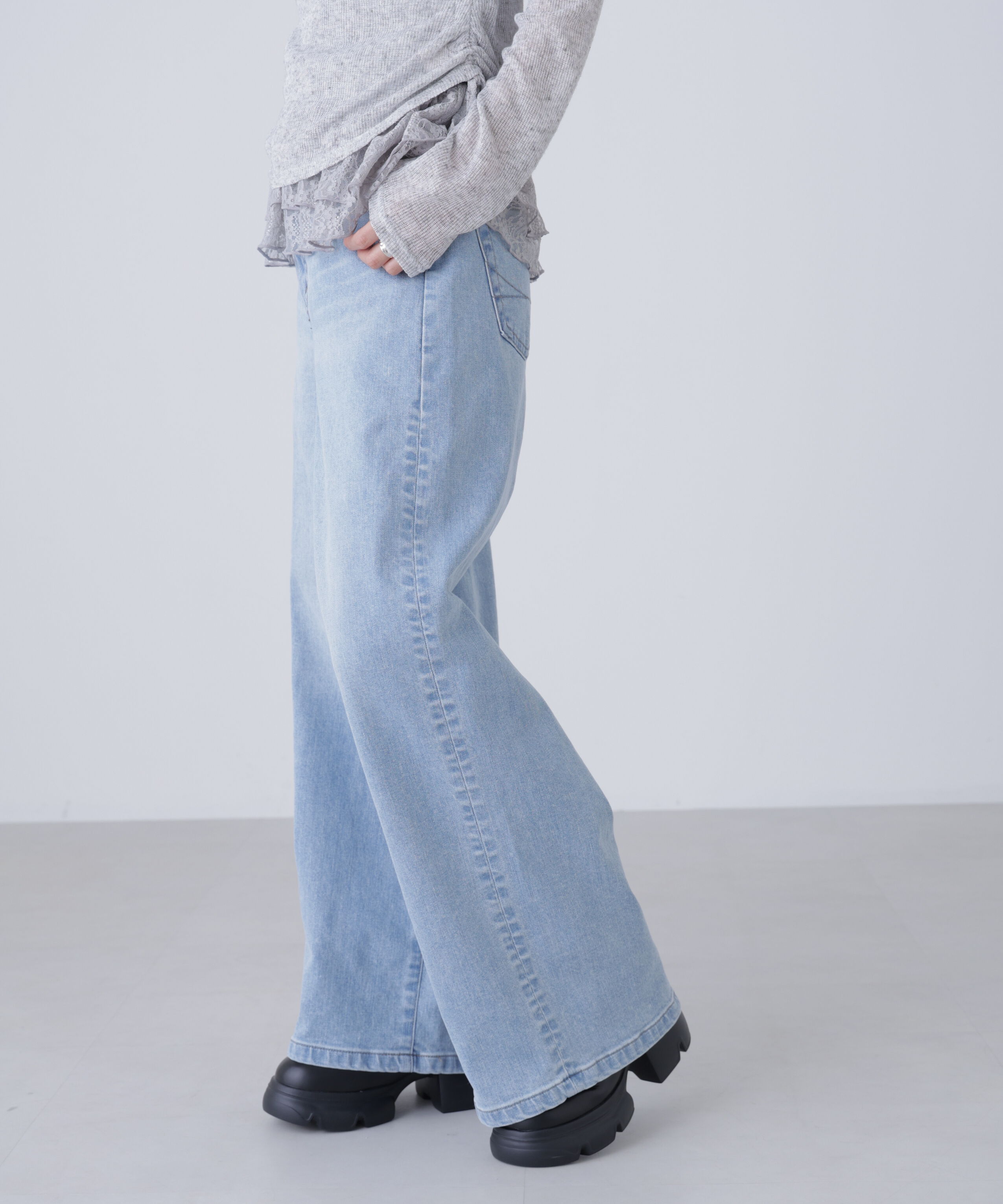  「〈SOMETHING〉LISAワイドデニムパンツ XS別注」|その他|