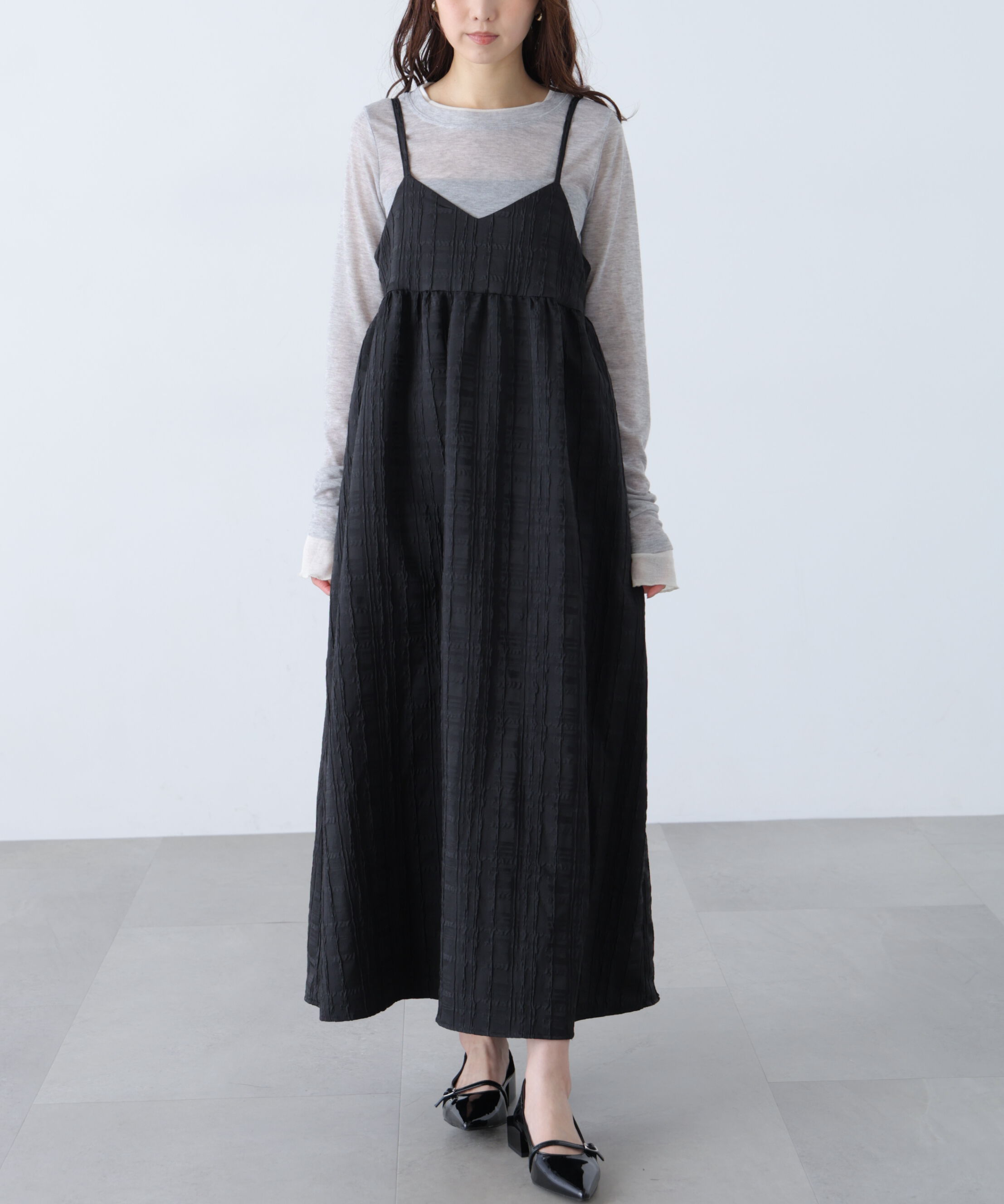  「チェックジャガードキャミワンピース」|ワンピース|