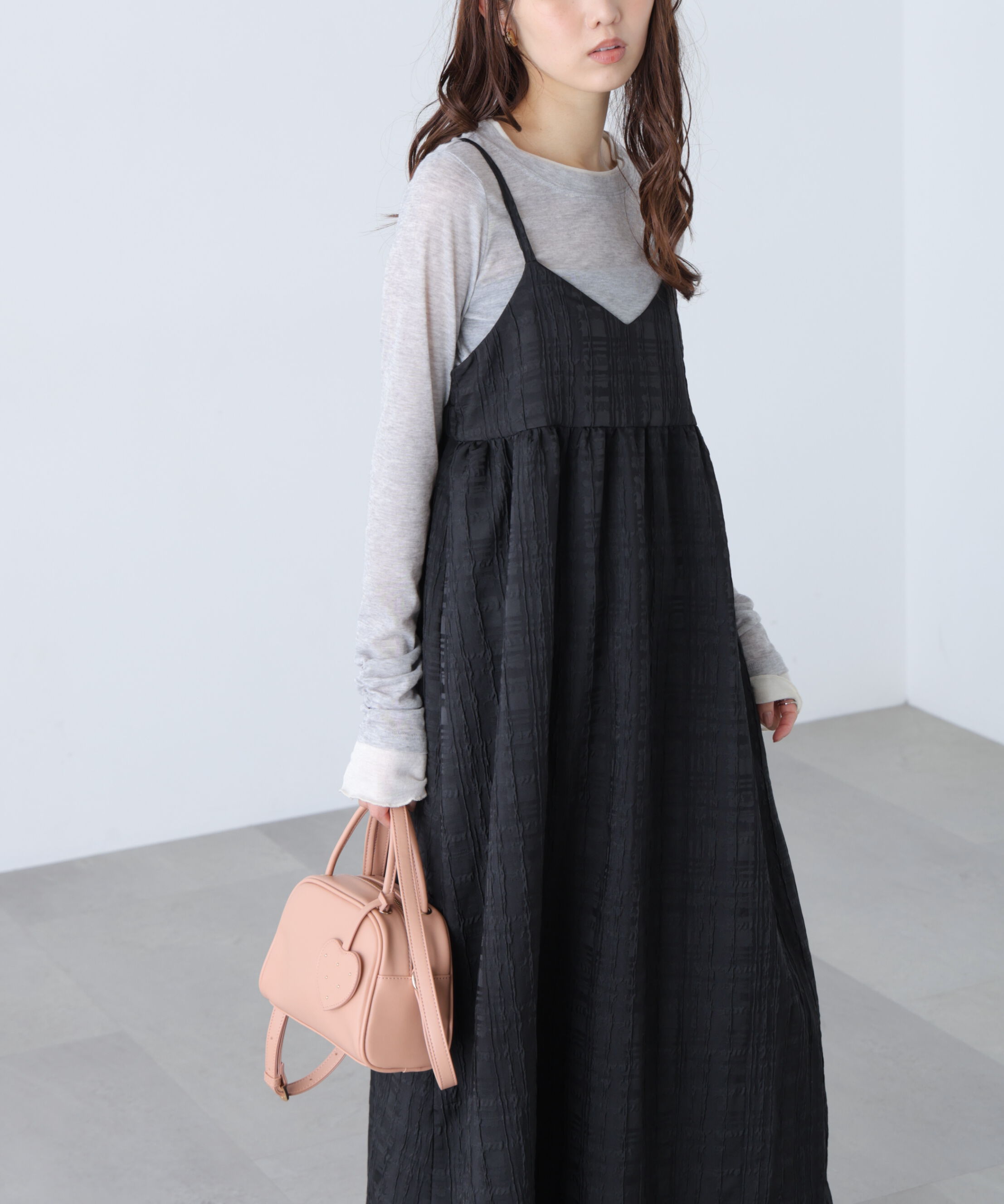  「チェックジャガードキャミワンピース」|ワンピース|