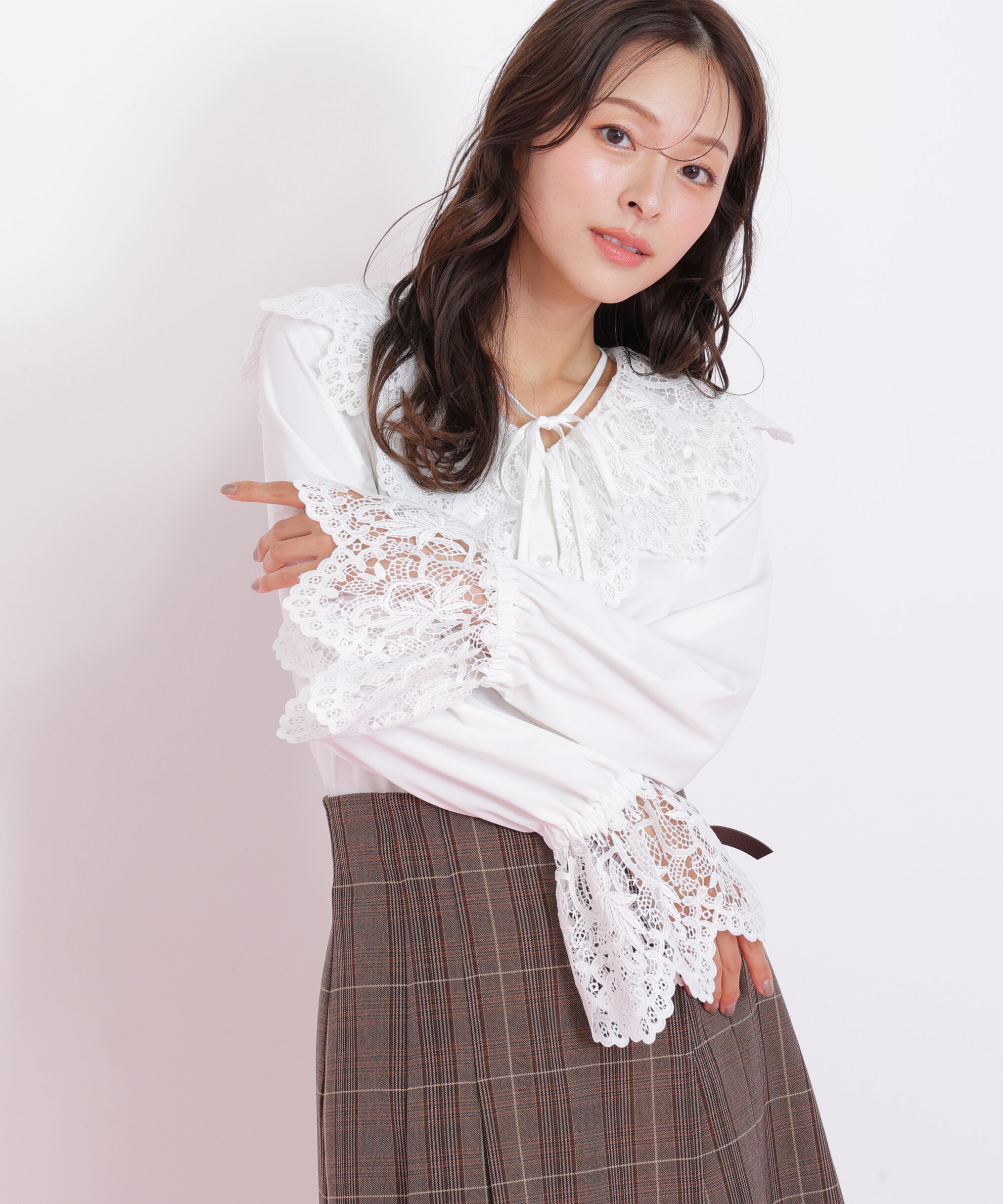  「レース衿ブラウス」|シャツ・ブラウス|