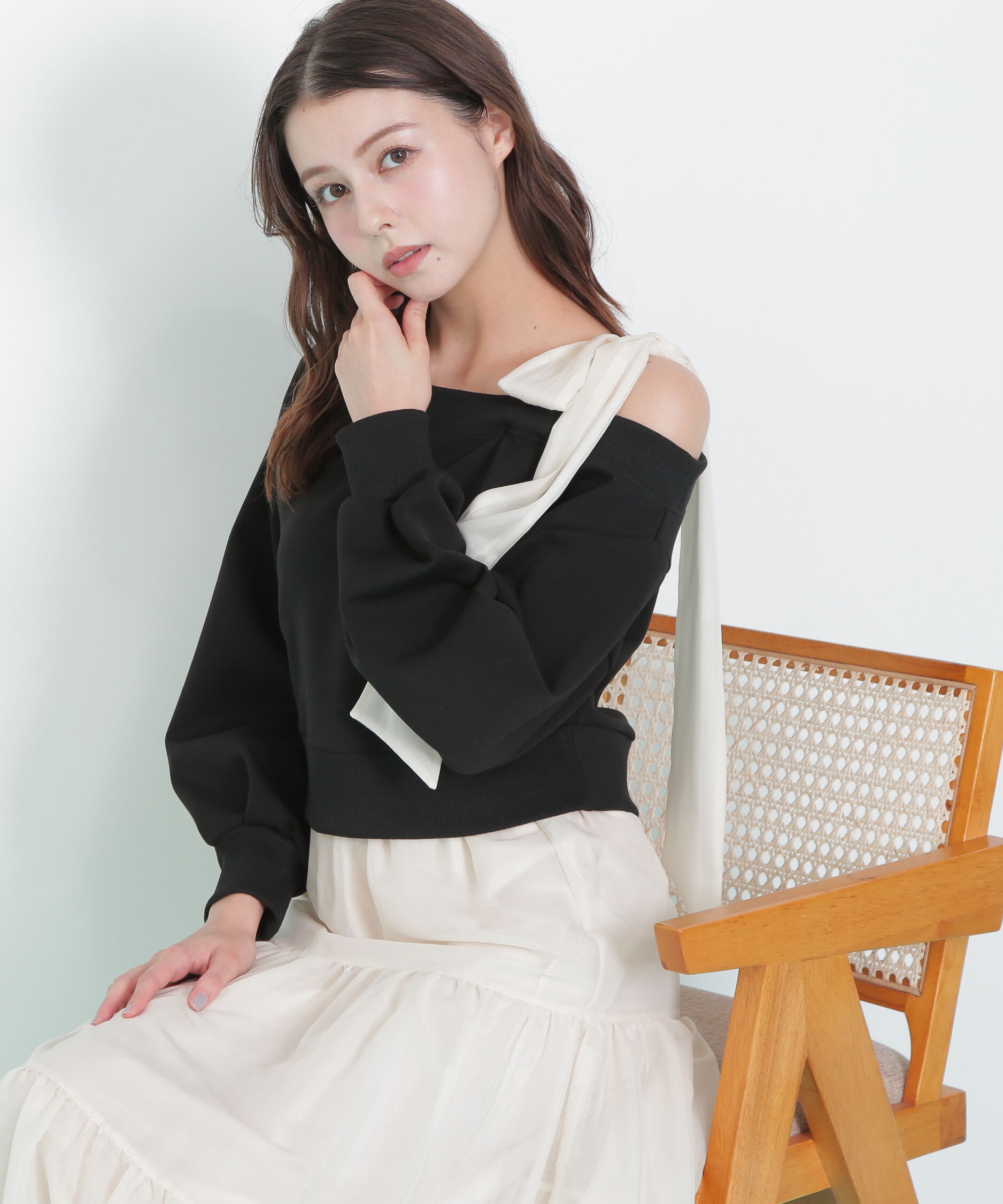  「肩リボンスウェットセットアップ」|ワンピース|