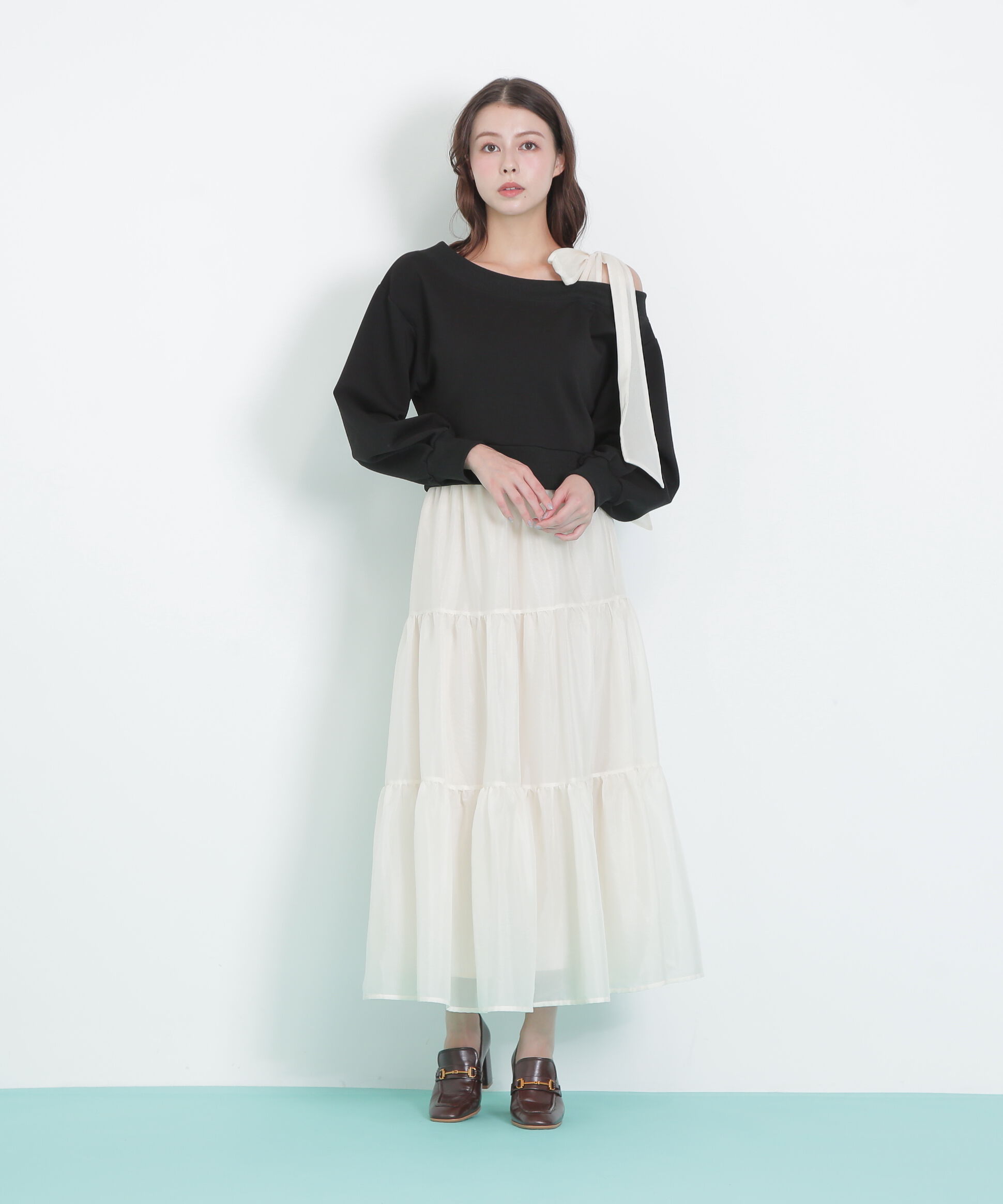  「肩リボンスウェットセットアップ」|ワンピース|