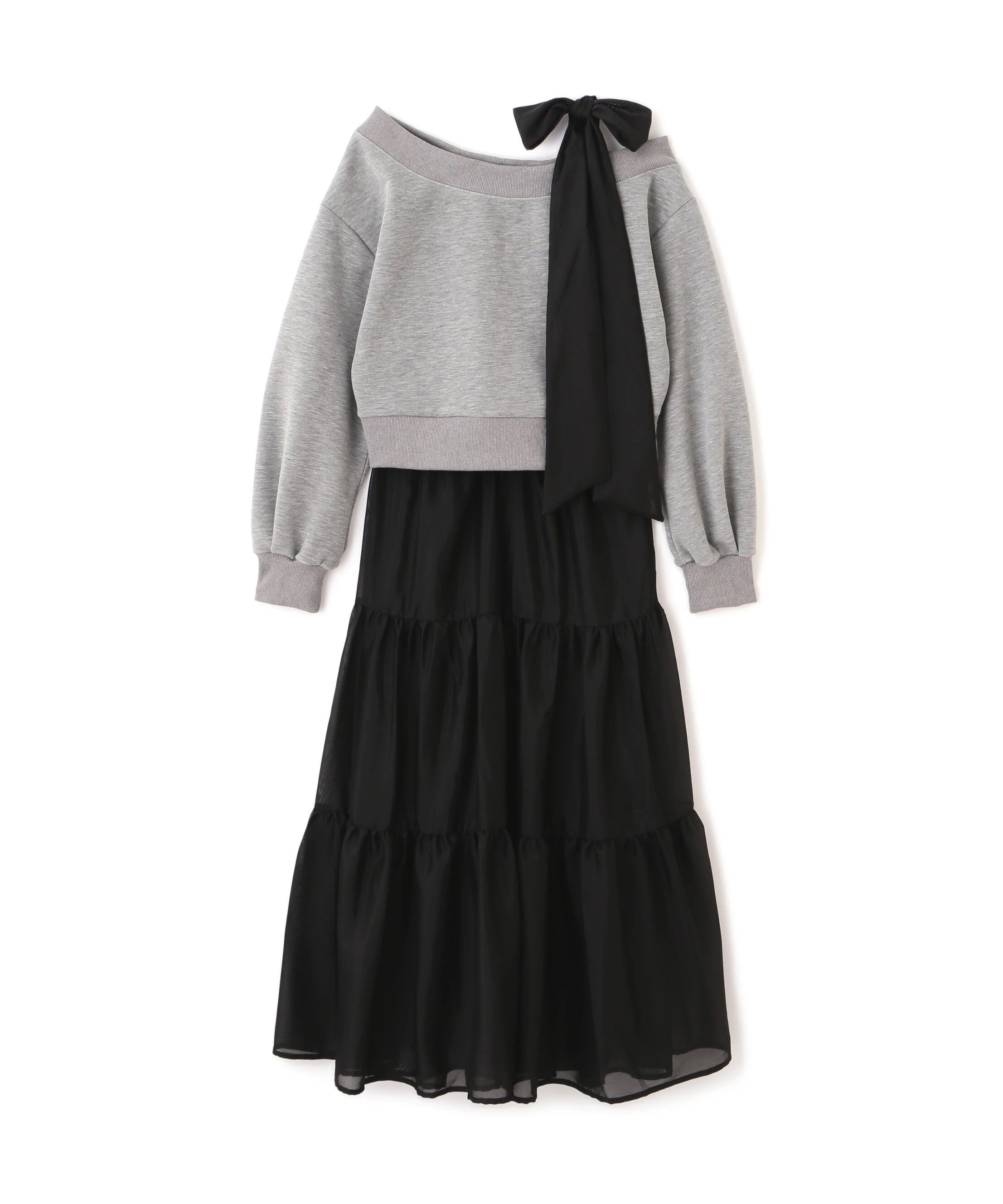  「肩リボンスウェットセットアップ」|ワンピース|