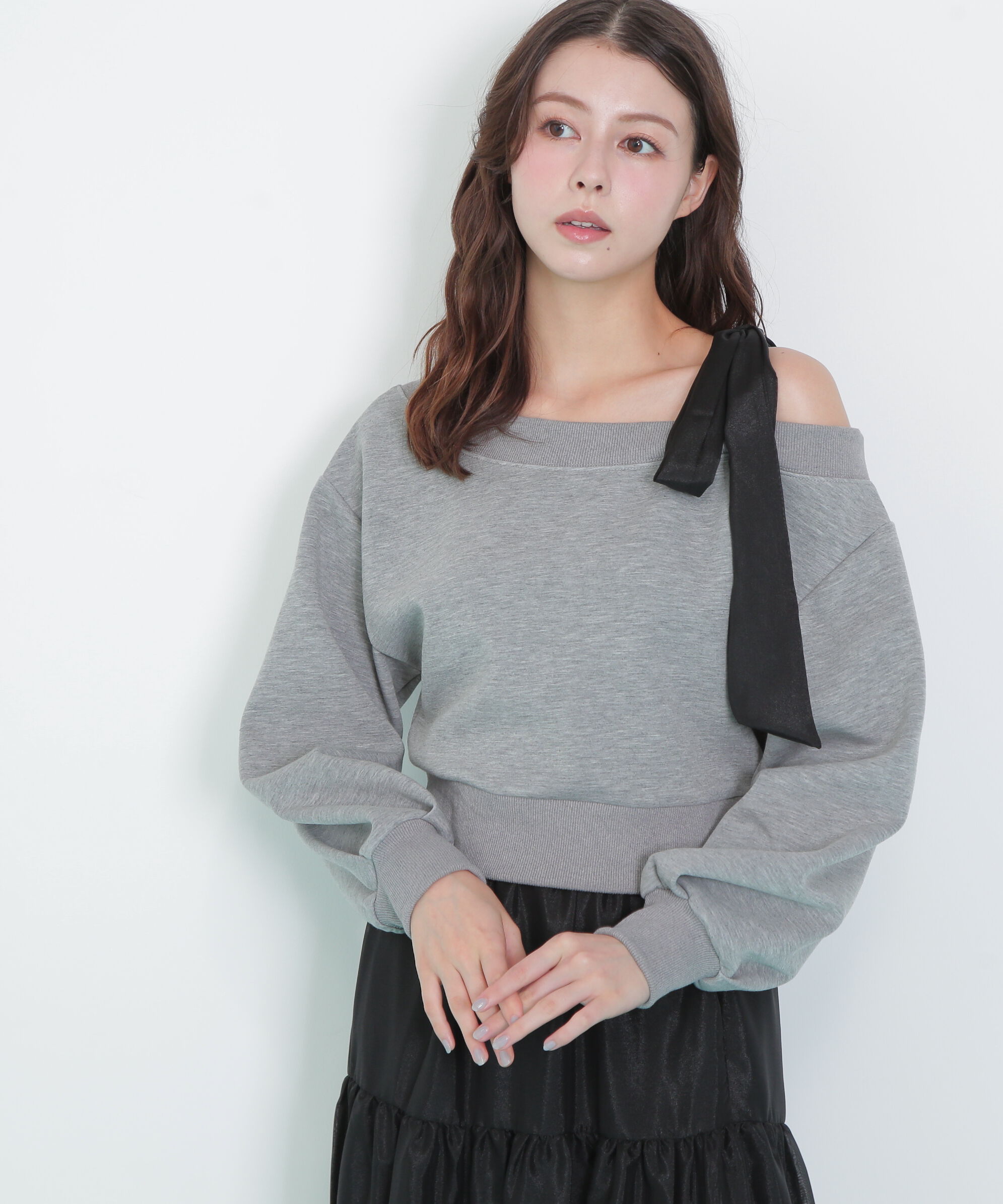  「肩リボンスウェットセットアップ」|ワンピース|