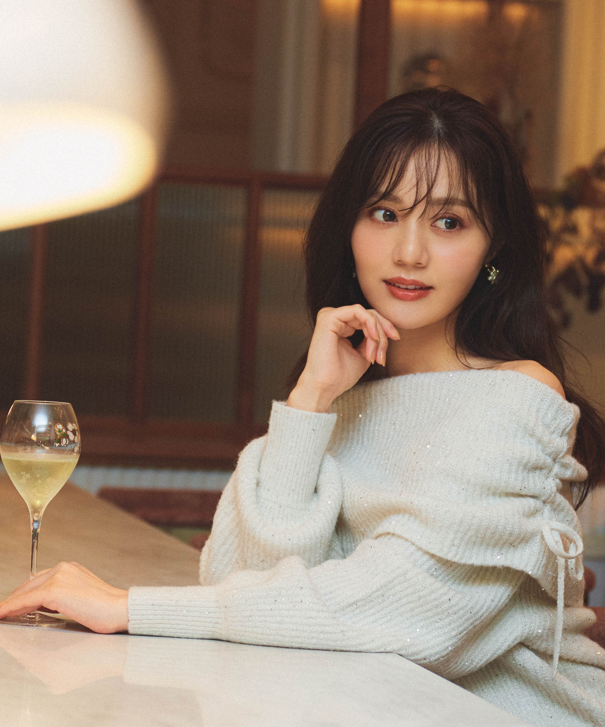 PROPORTION BODY DRESSING「リボン付きオフショルニット 25AW」|ニット・セーター|