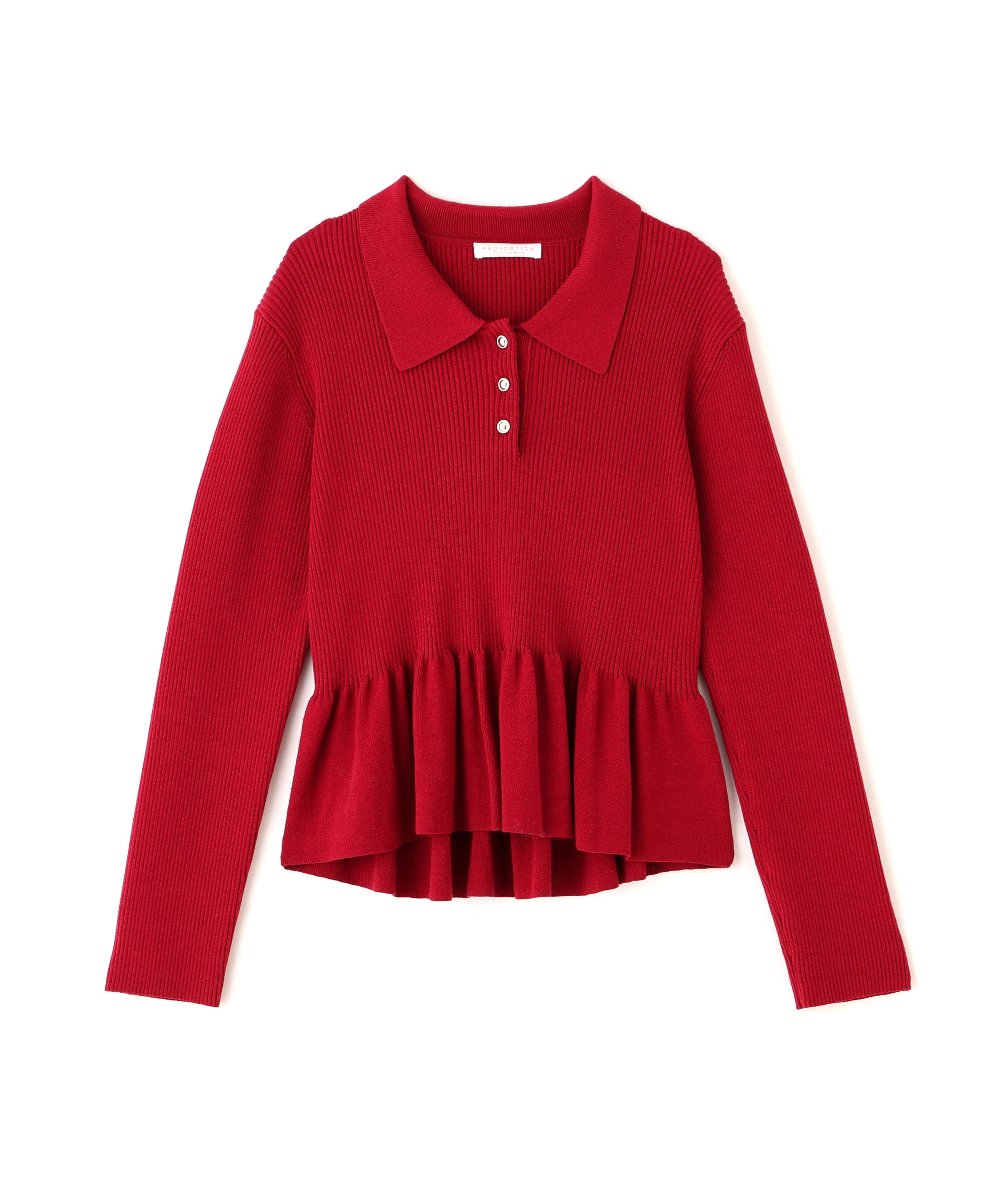 PROPORTION BODY DRESSING「＜ハンドウォッシャブル＞ペプラムポロニット 26SS」|ニット・セーター|
