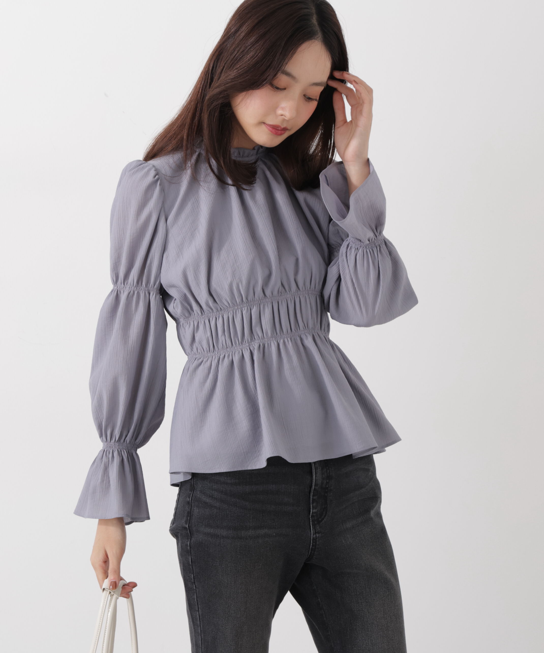 PROPORTION BODY DRESSING「ウエストシャーリングブラウス　26SS」|シャツ・ブラウス|アッシュグレ 2