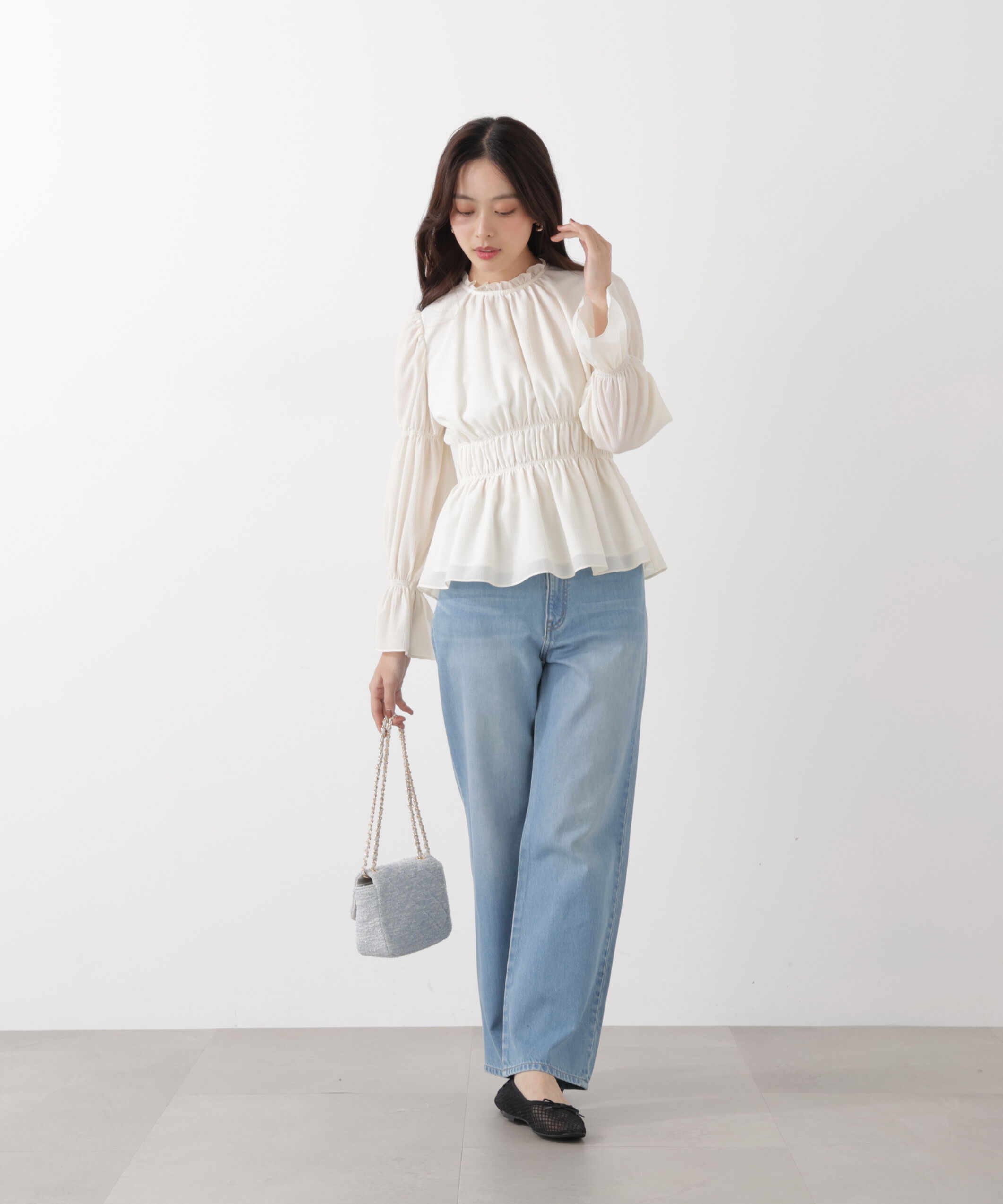 PROPORTION BODY DRESSING「ウエストシャーリングブラウス　26SS」|シャツ・ブラウス|