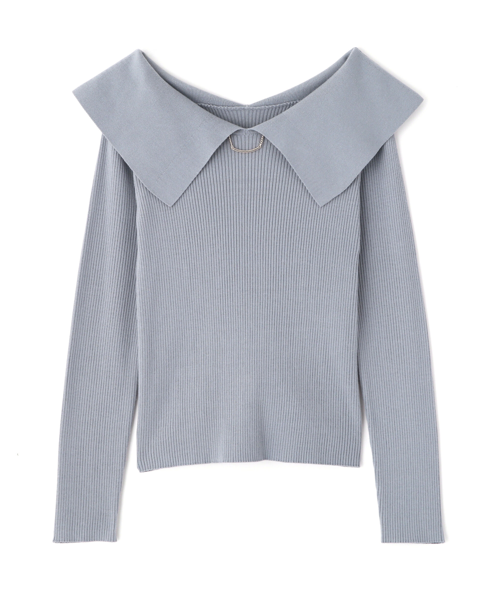 PROPORTION BODY DRESSING「バー付きビッグ襟ニット　26SS」|ニット・セーター|