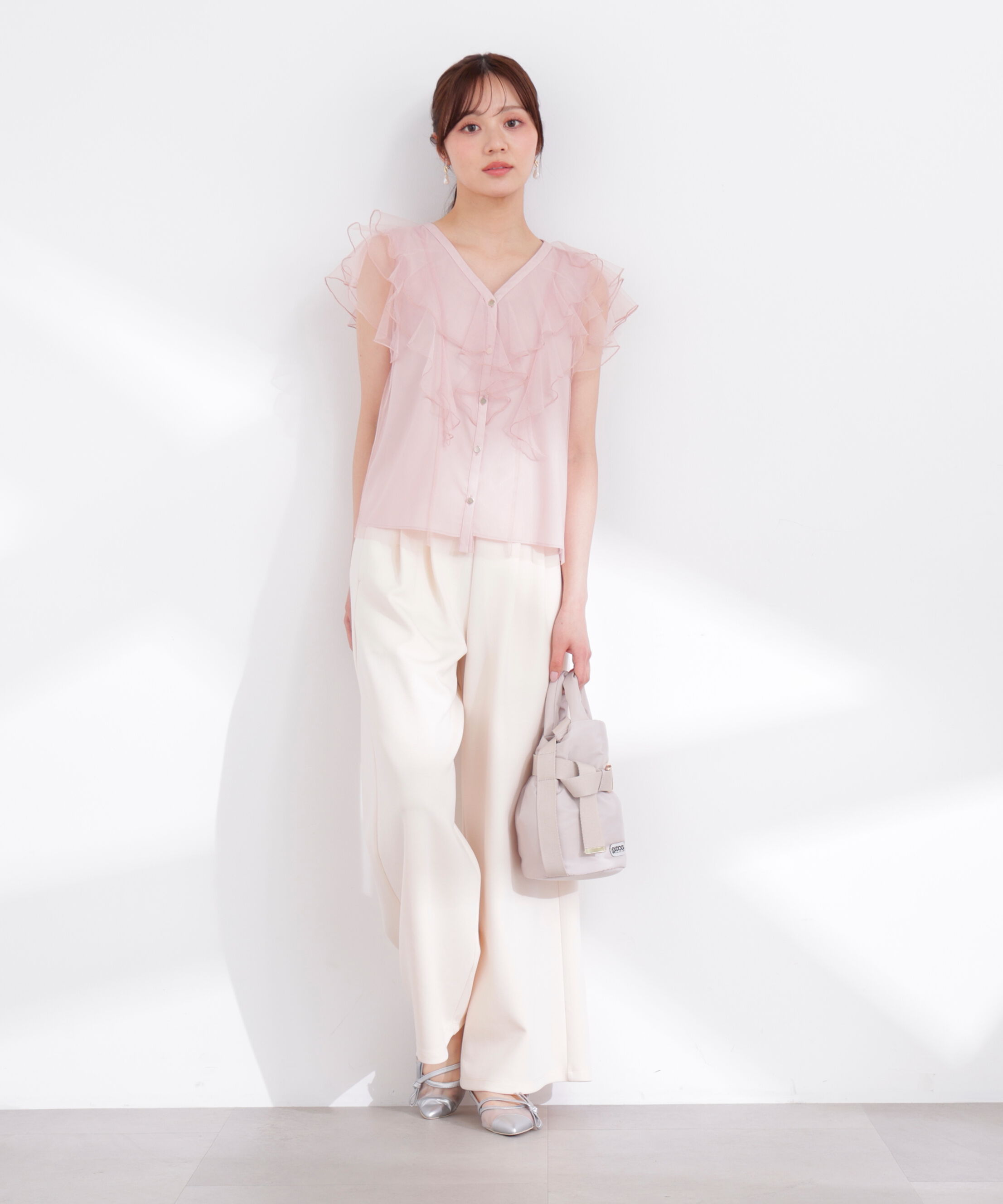 PROPORTION BODY DRESSING「チュールラッフルブラウス 26SS」|シャツ・ブラウス|