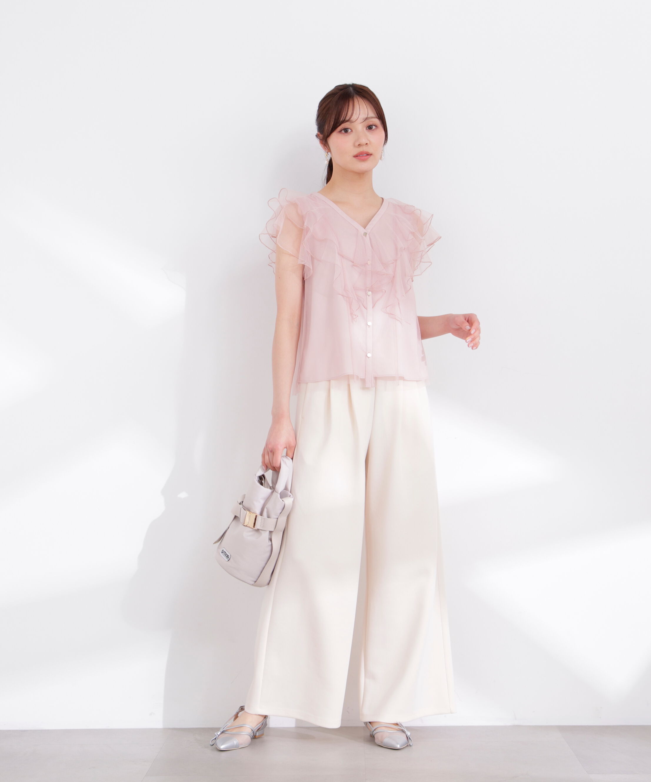 PROPORTION BODY DRESSING「チュールラッフルブラウス 26SS」|シャツ・ブラウス|