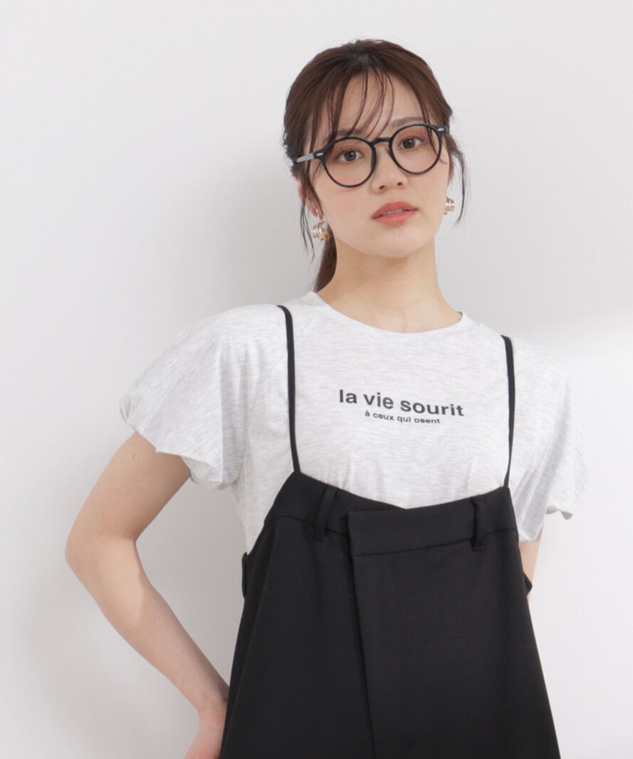 PROPORTION BODY DRESSING「パフスリーブロゴTシャツ 26SS」|Tシャツ・カットソー|グレー