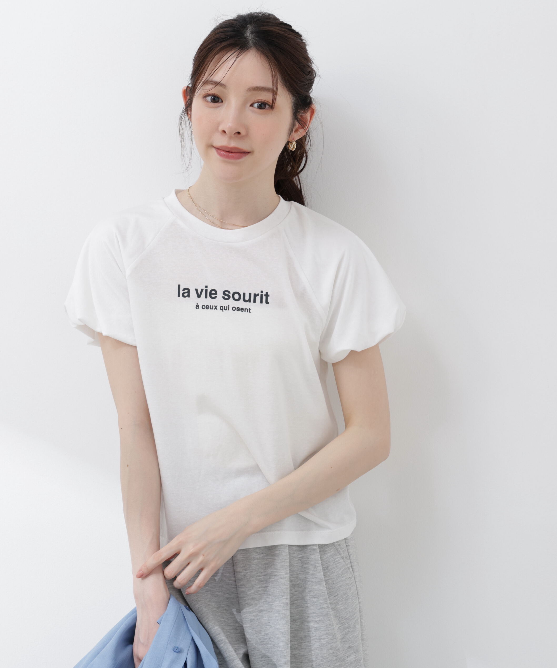 PROPORTION BODY DRESSING「パフスリーブロゴTシャツ 26SS」|Tシャツ・カットソー|