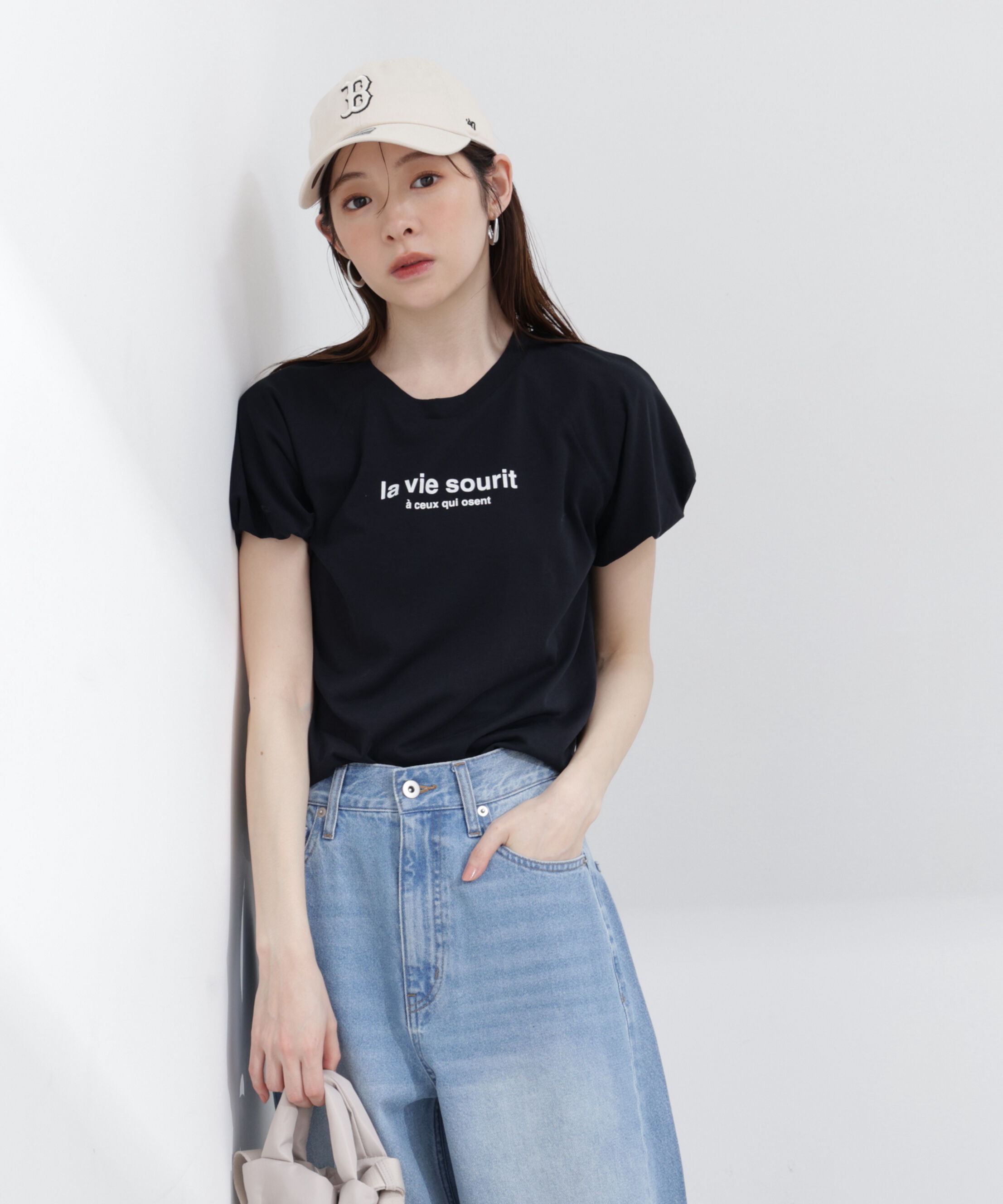 PROPORTION BODY DRESSING「パフスリーブロゴTシャツ 26SS」|Tシャツ・カットソー|