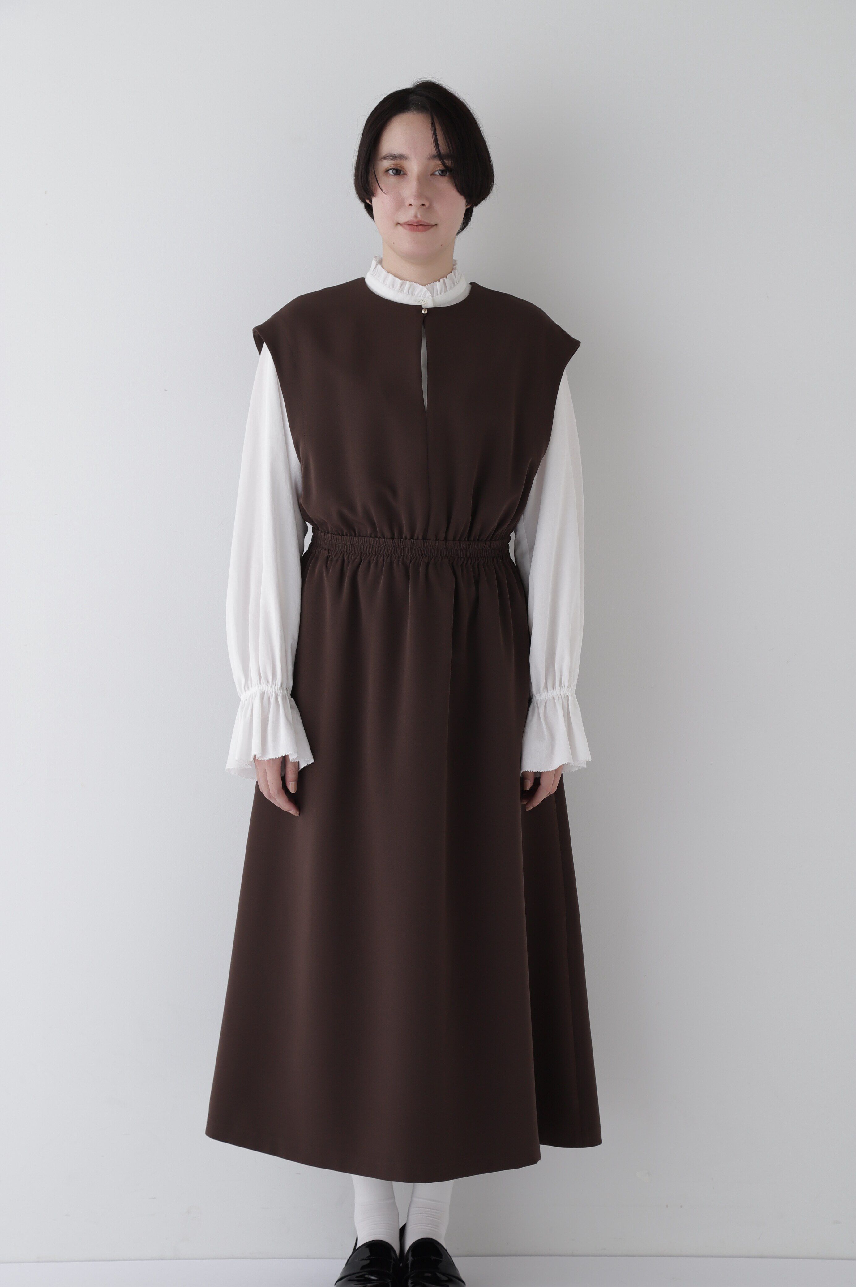  「◆ダブルクロスノースリーブワンピース」|ワンピース|