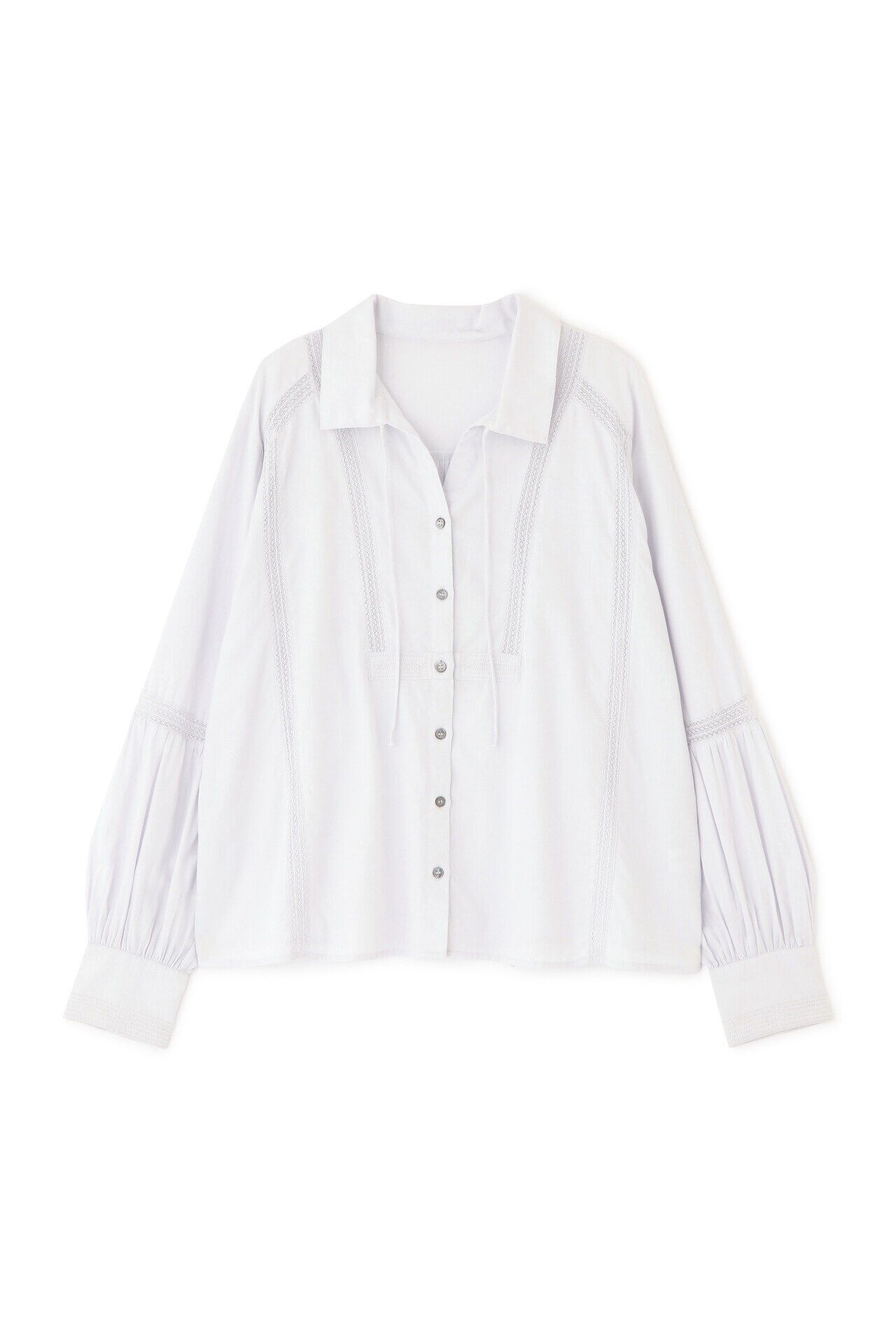  「◆コットンサテンインドスキッパーブラウス」|シャツ・ブラウス|