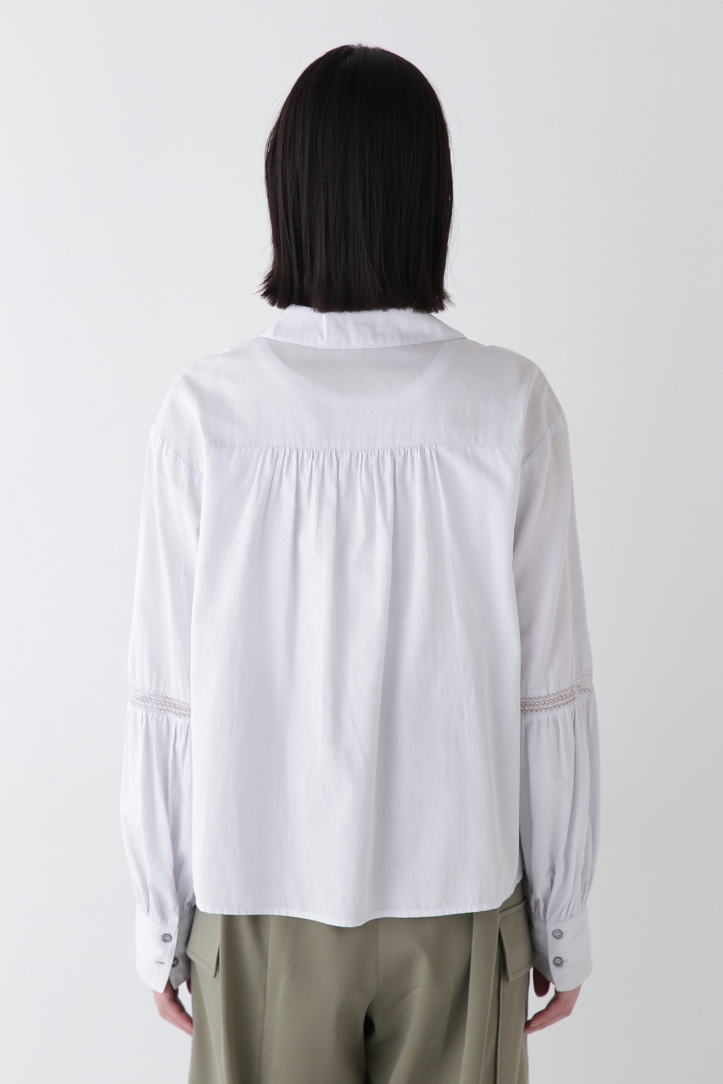  「◆コットンサテンインドスキッパーブラウス」|シャツ・ブラウス|