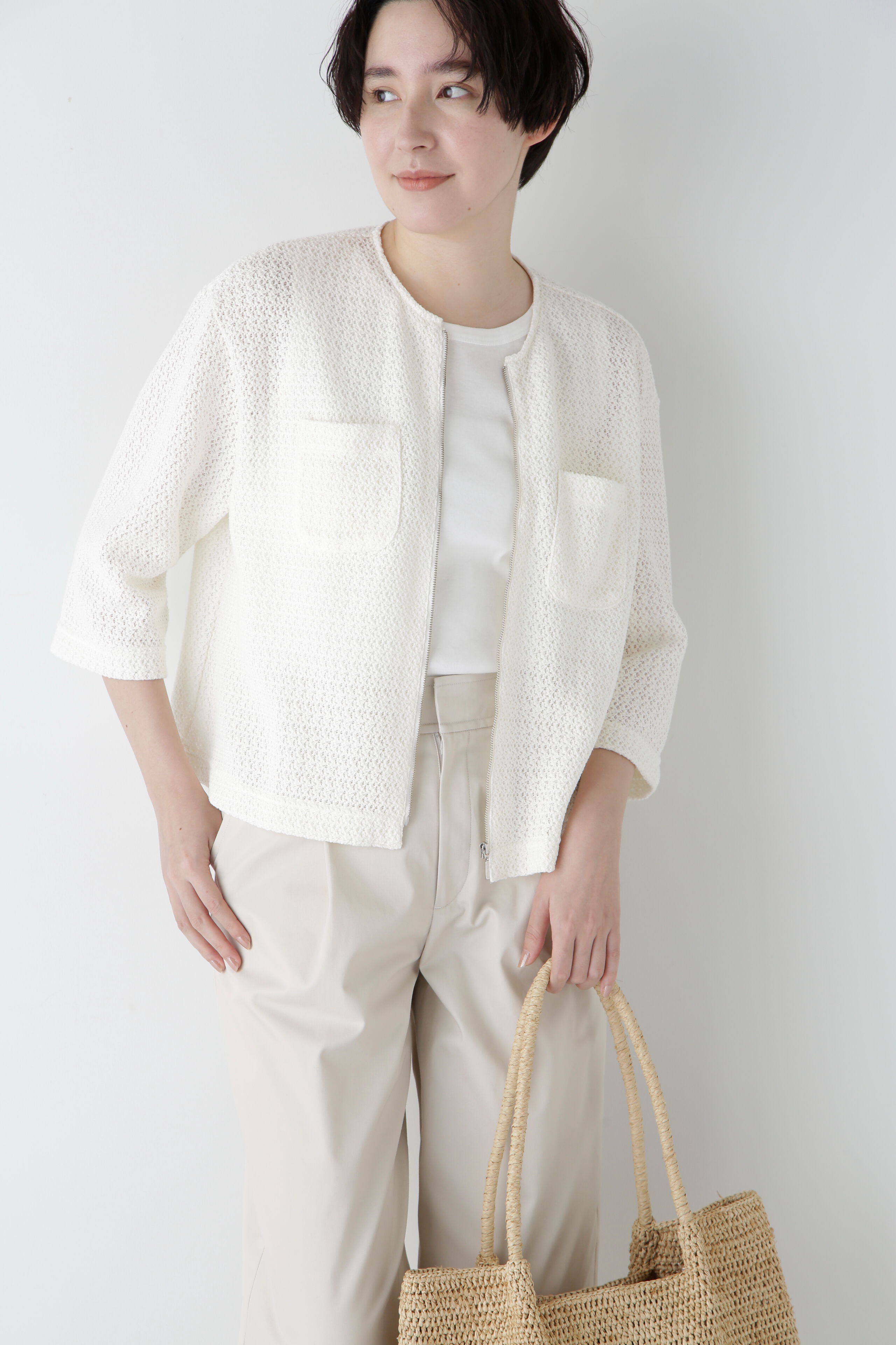  「◆ラッセルノーカラージップブルゾン」|Tシャツ・カットソー|